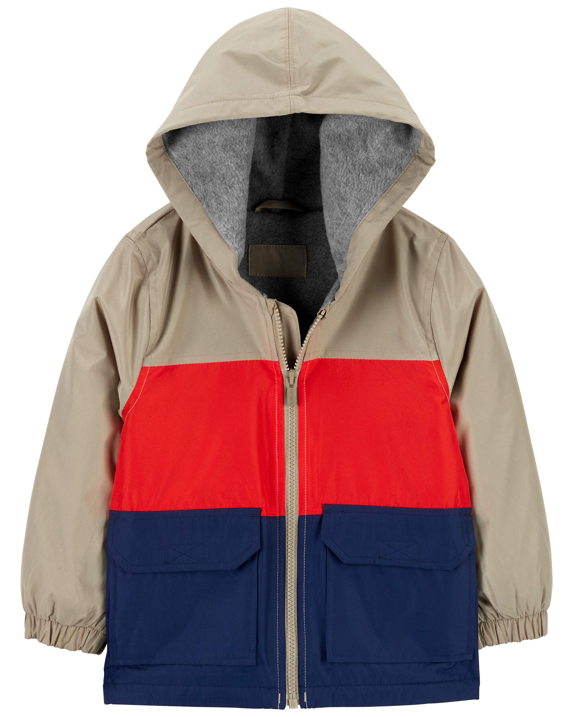 Baby Fleece-Lined Colourblock Rain Jacket
