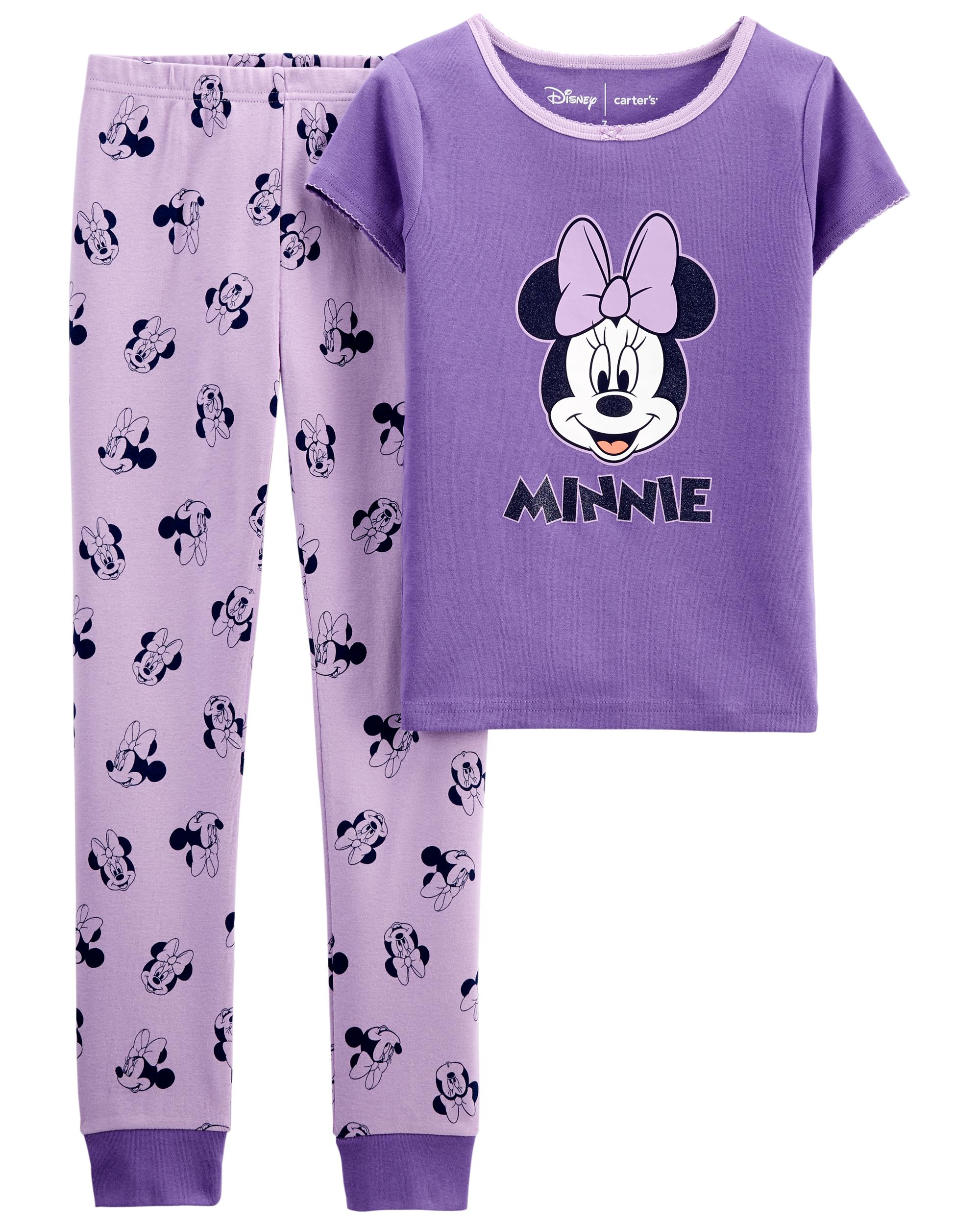 Purple 2 Piece Minnie Mouse 100 Snug Fit Cotton Pyjamas