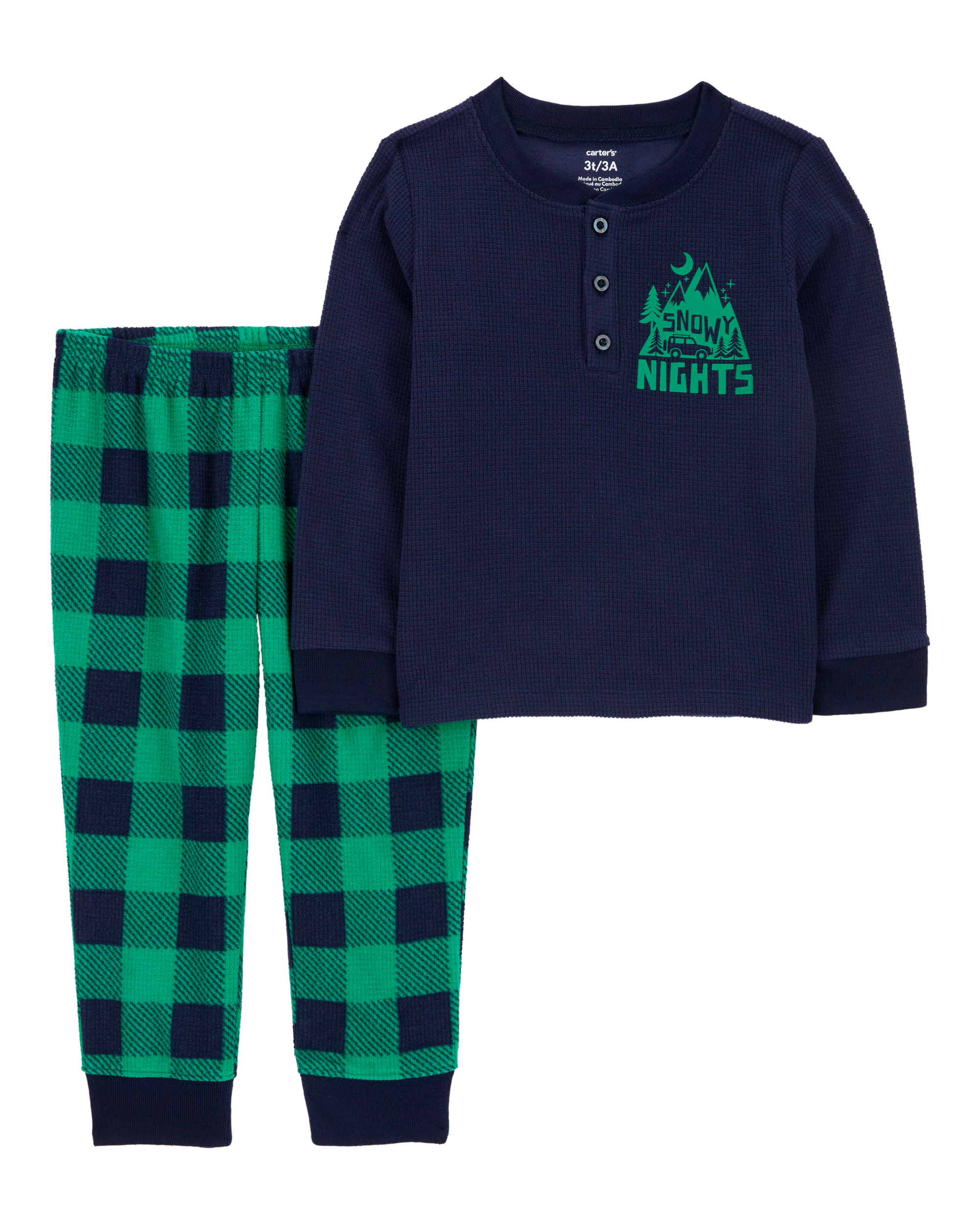 Toddler 2-Piece Plaid Fleece Pyjama Set