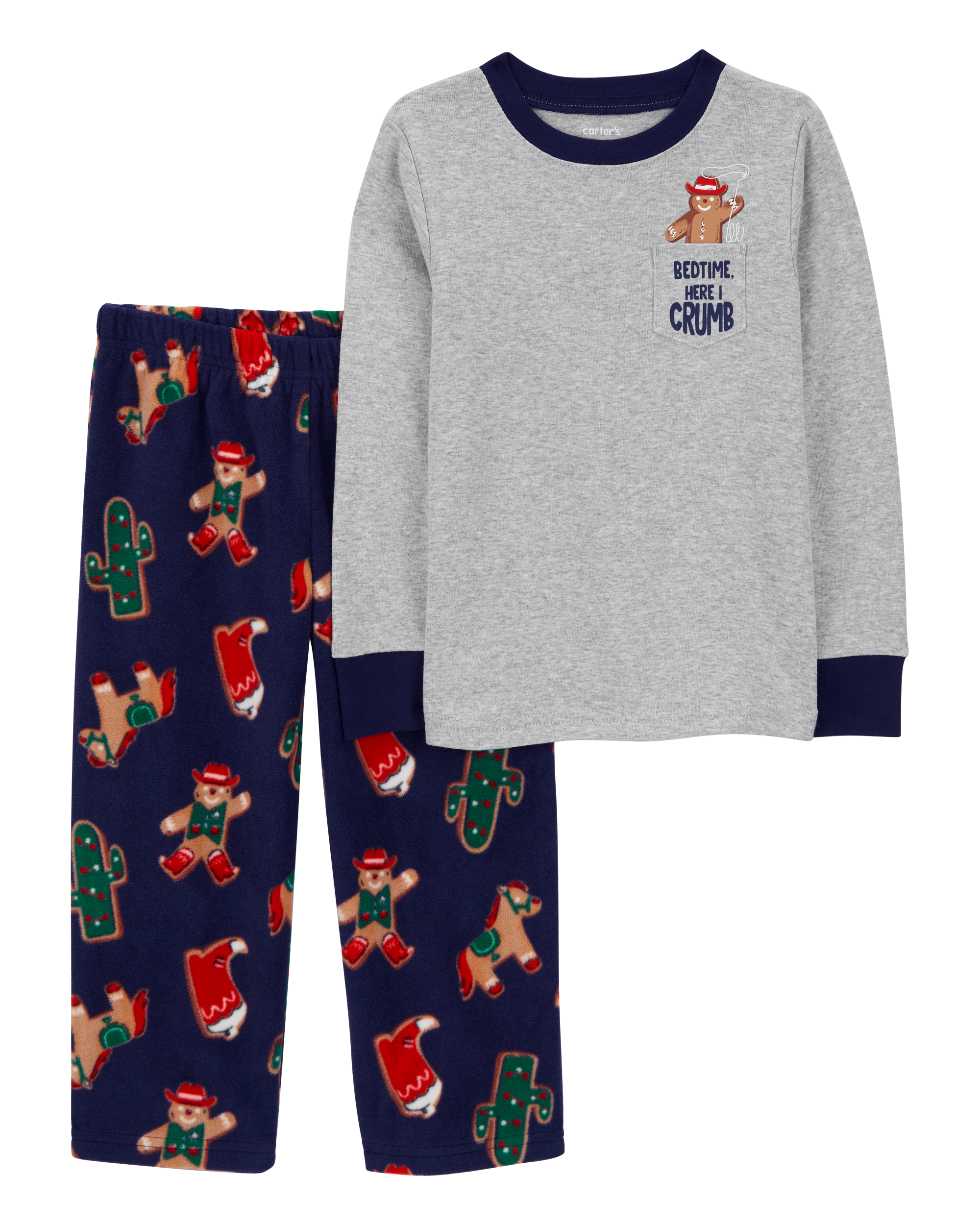 Toddler 2-Piece Gingerbread Cotton & Fleece Pyjamas