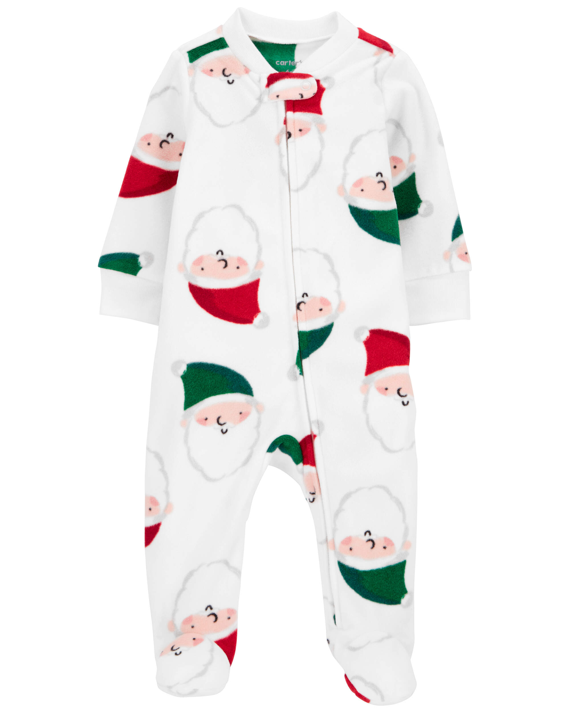 Baby Santa Zip-Up Fleece Sleep & Play Pajamas