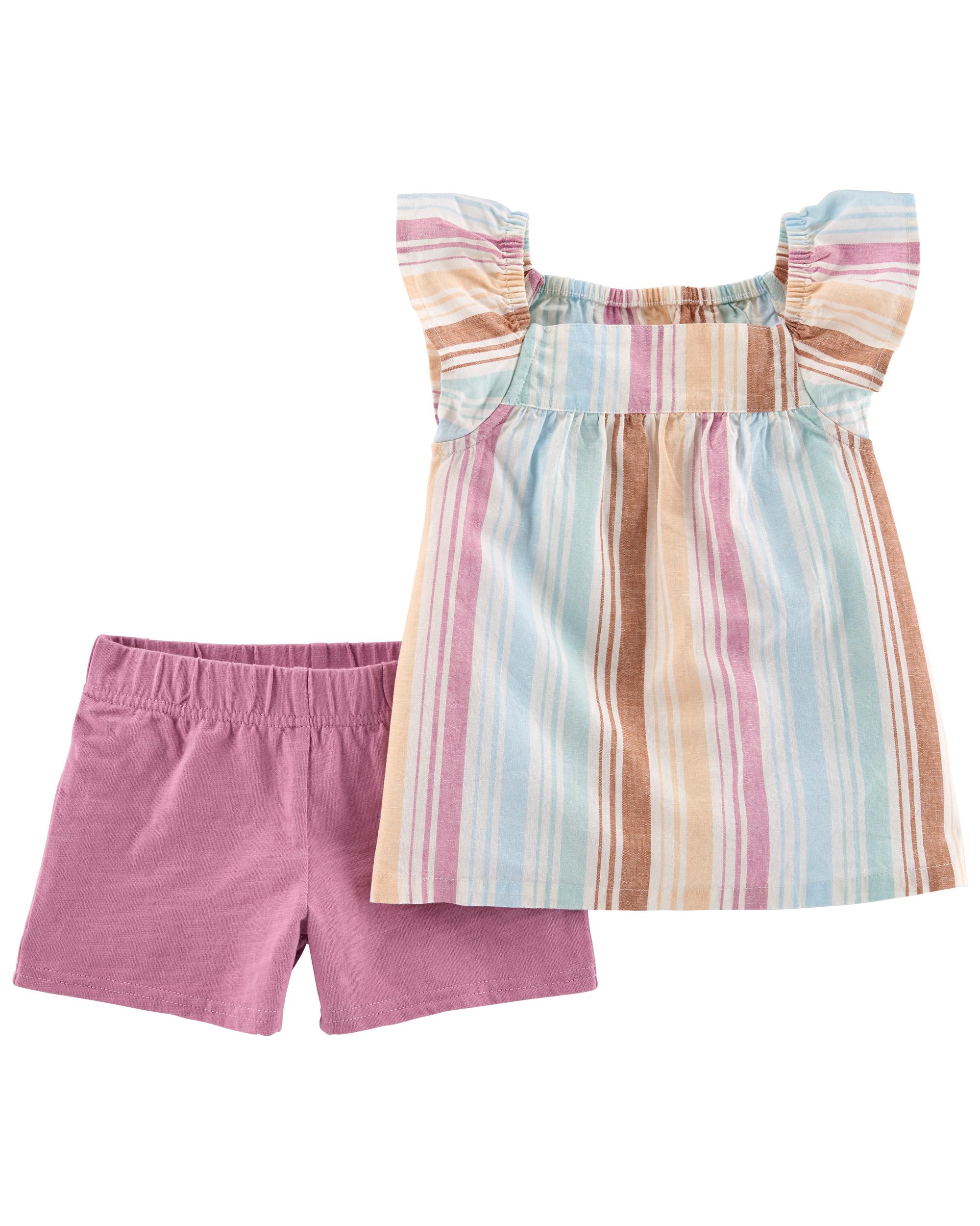 Ensemble 3 pièces bébé fille robe, barboteuse et caleçon - Multicolore -  Carter's