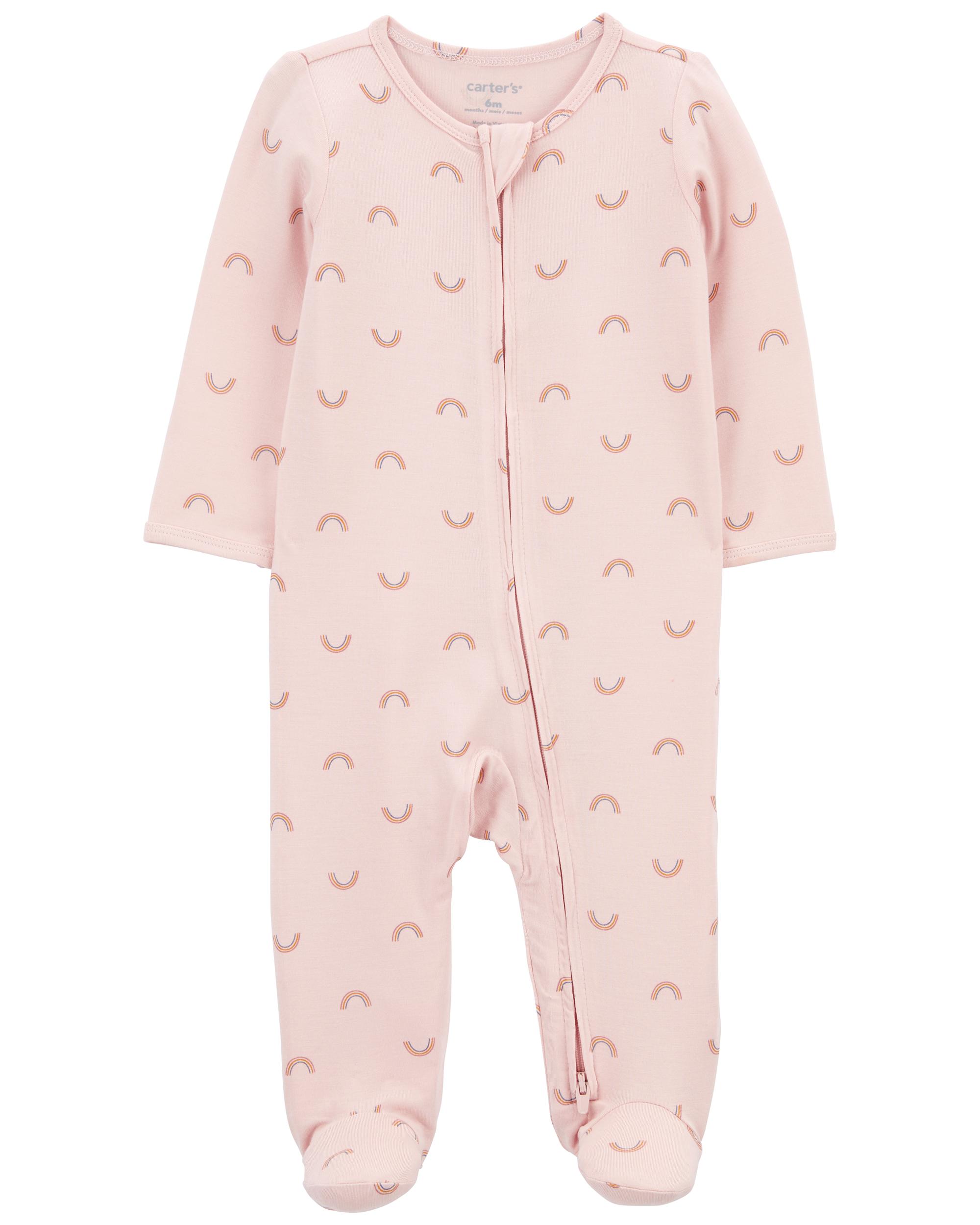 Pink Baby Rainbow Zip-Up PurelySoft Sleeper Pyjamas | Carter's 