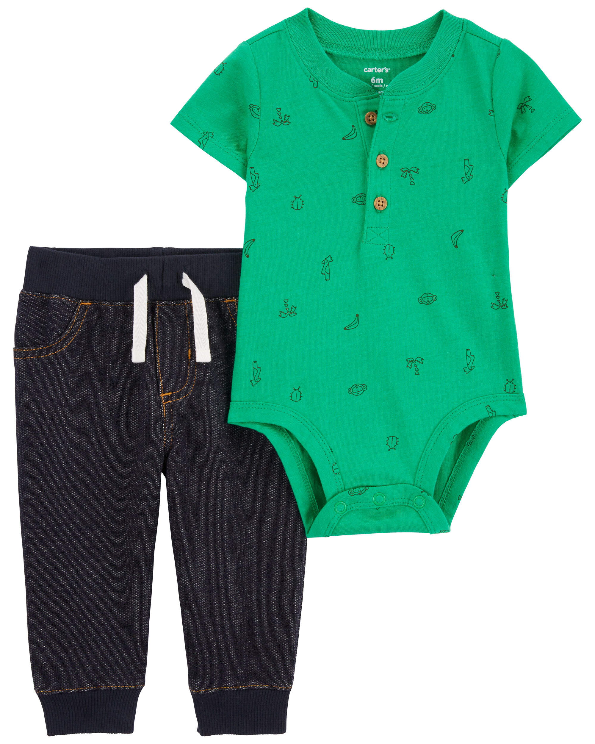 Two-Piece Bodysuit, Pants and Headband Set (3-12M)