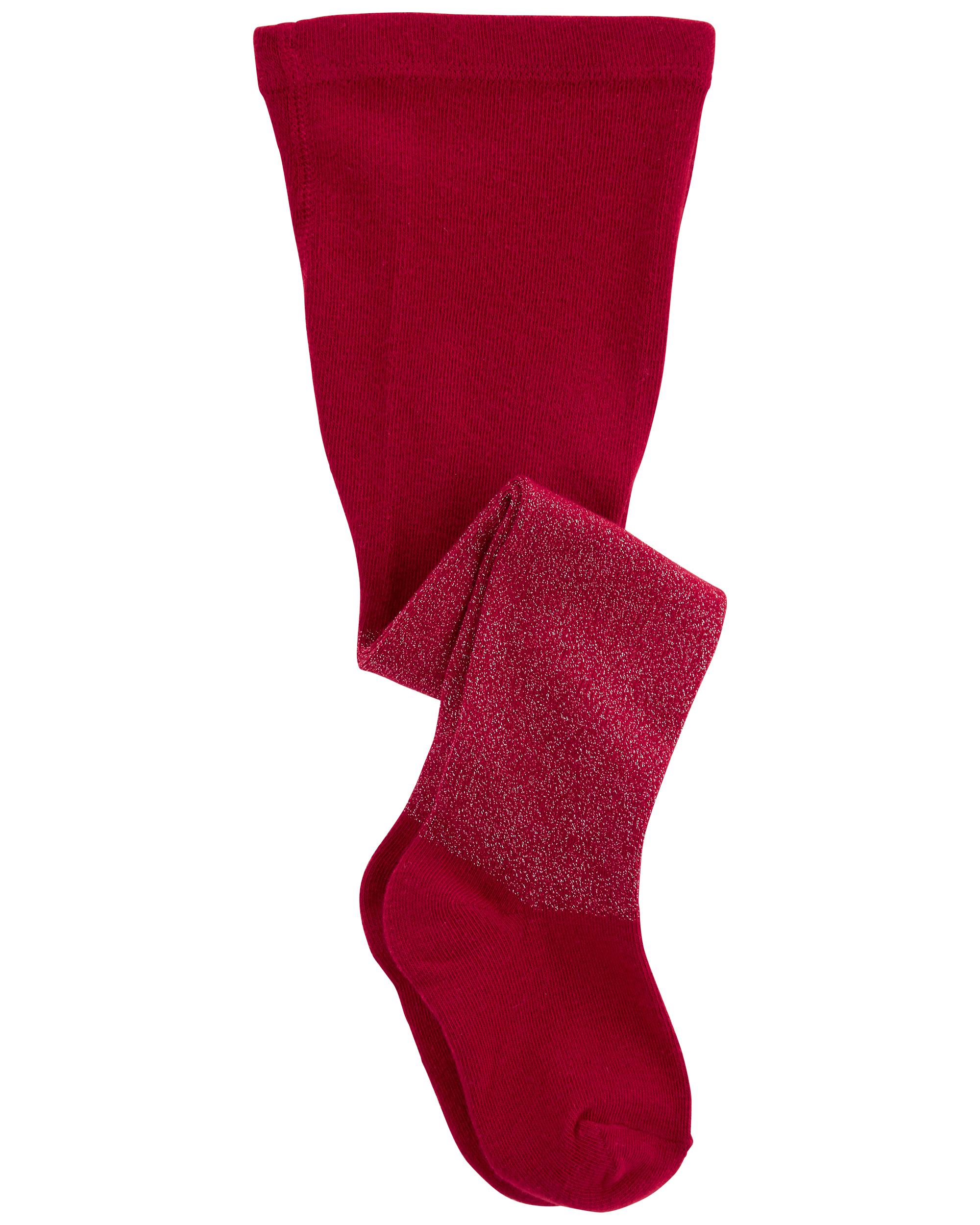 Girls red glitter tights best sale