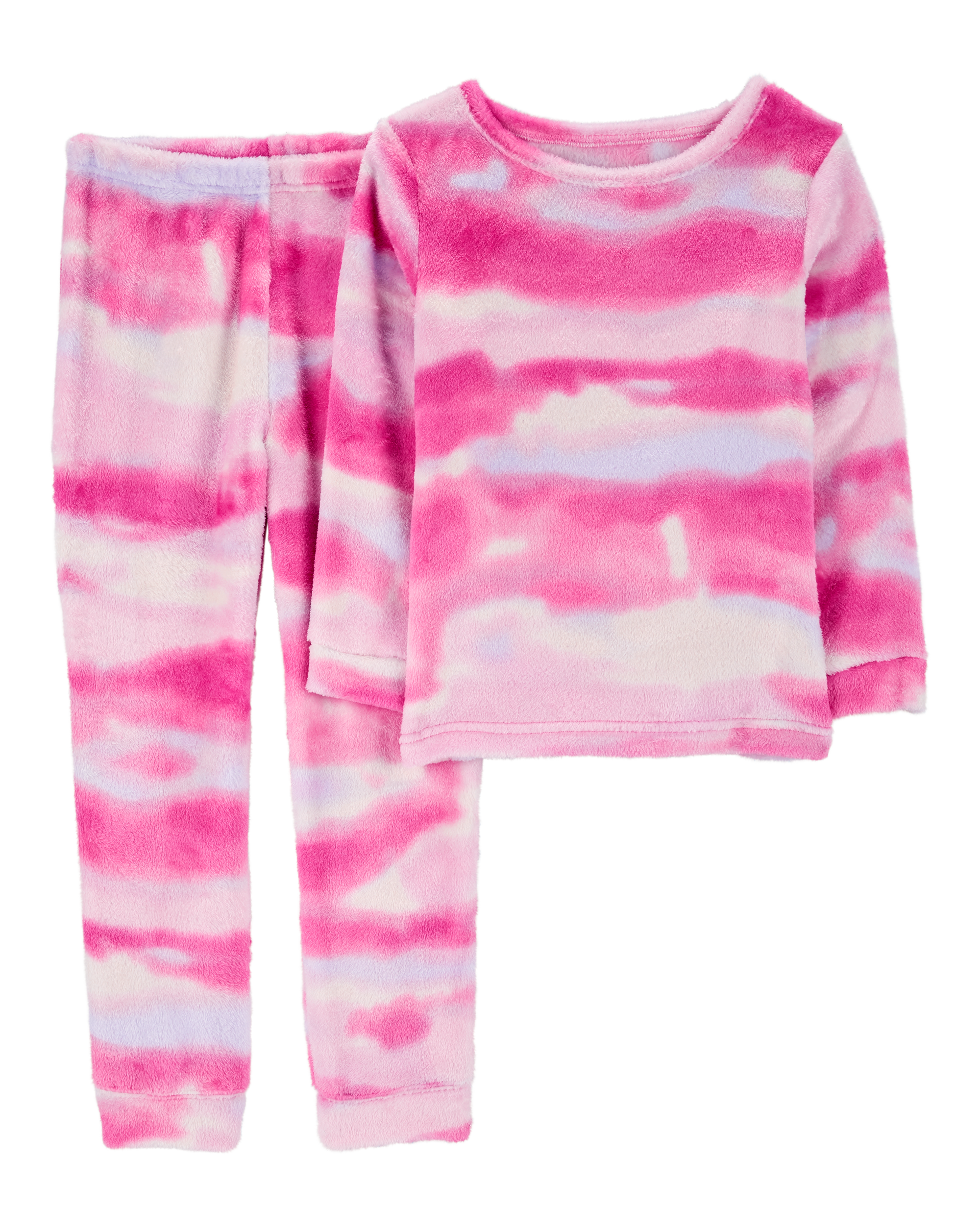 Kid 2-Piece Fuzzy Velboa Tie-Dye Pyjamas