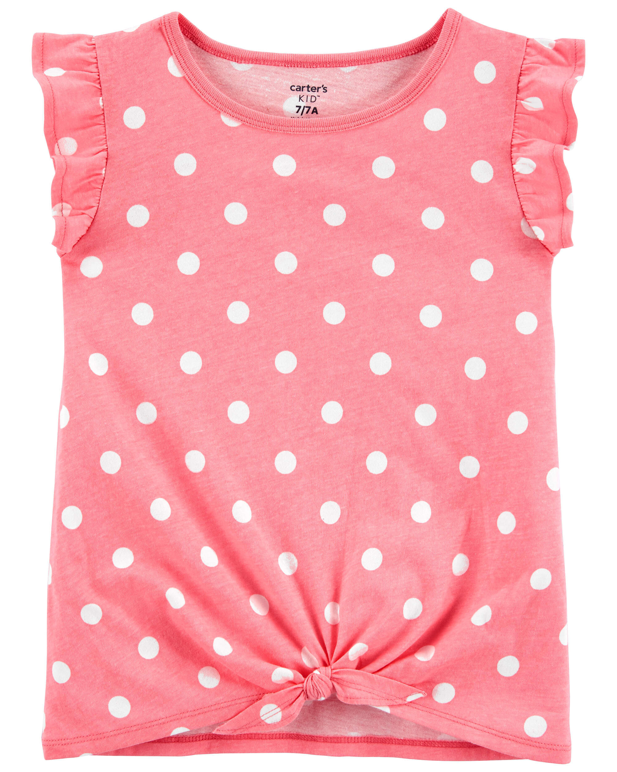 Kid Polka Dot Tie-Front Jersey Tee