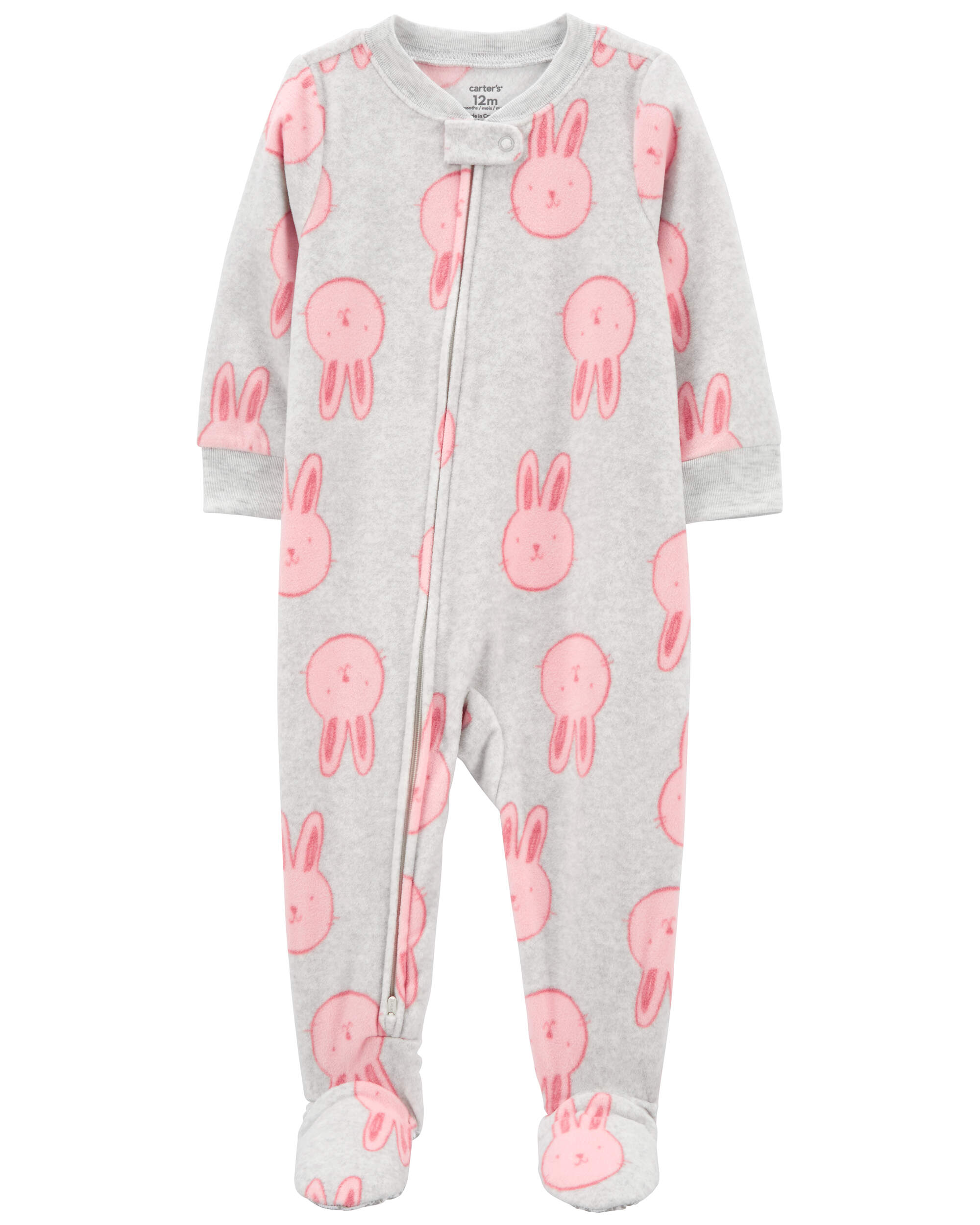 Toddler 1-Piece Animals Fleece Footie Pyjamas