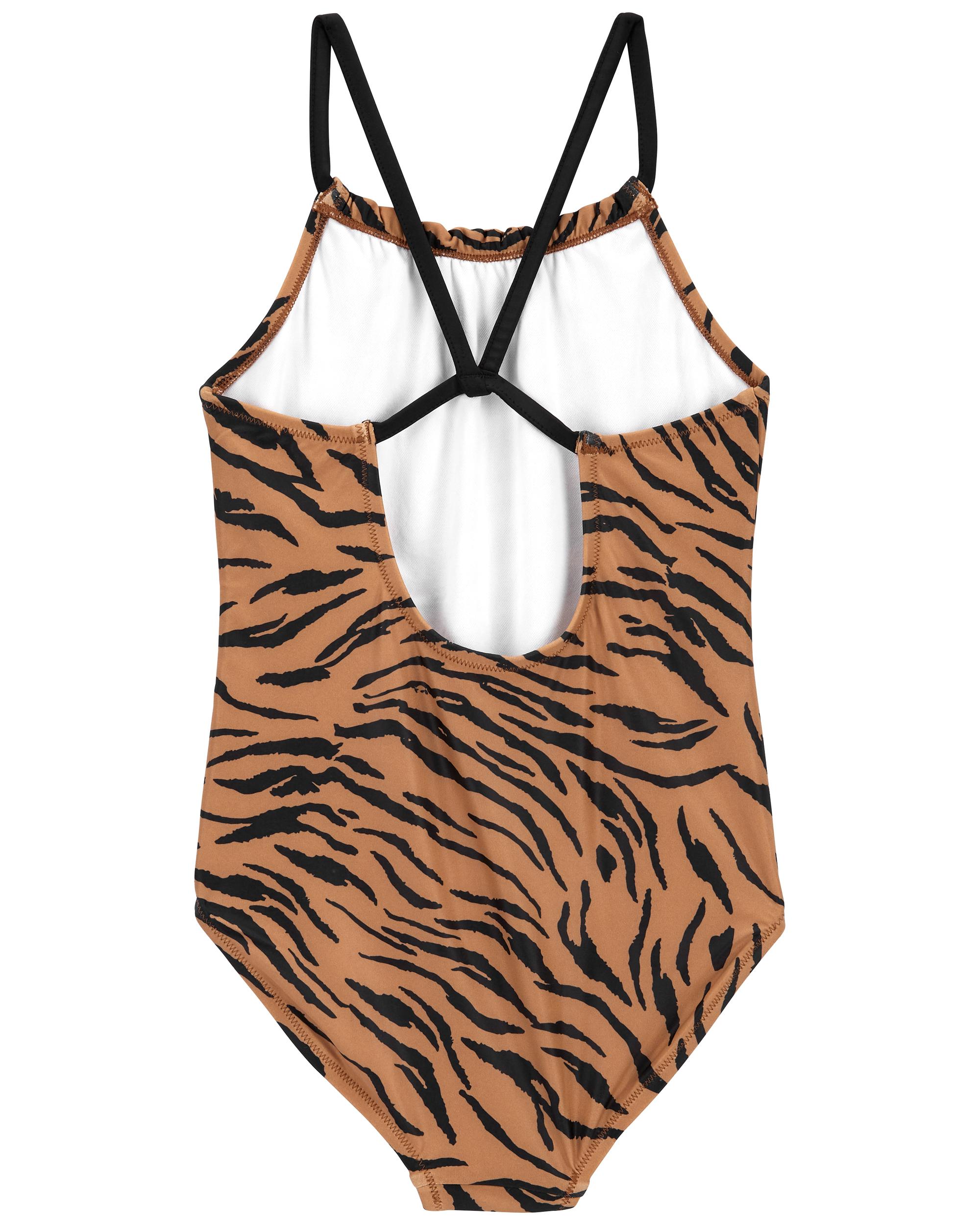 Cathalem Size 20 Swimsuit Set Bathing One Bikini Piece Suit Leopard  Swimsuit Girls Cute Pattern Print Kids Swim Clothes Girls Swimwear Purple  140 