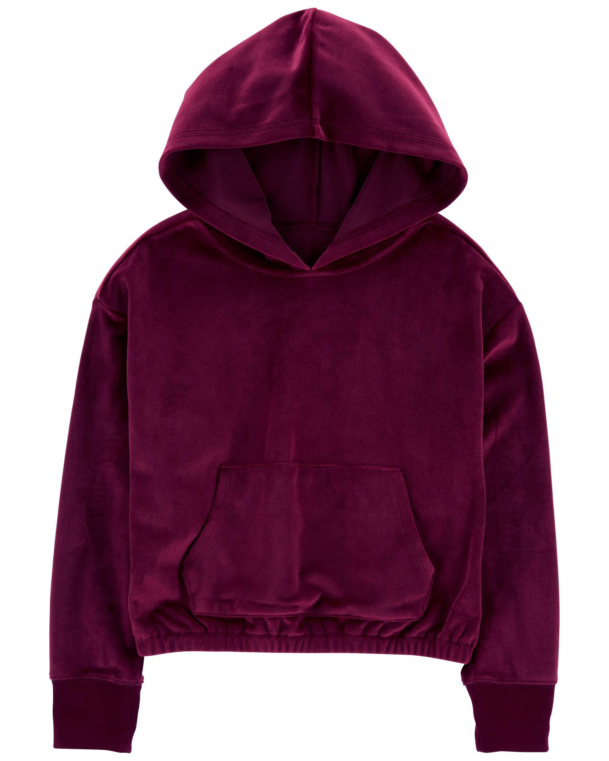 Maroon hot sale velvet hoodie