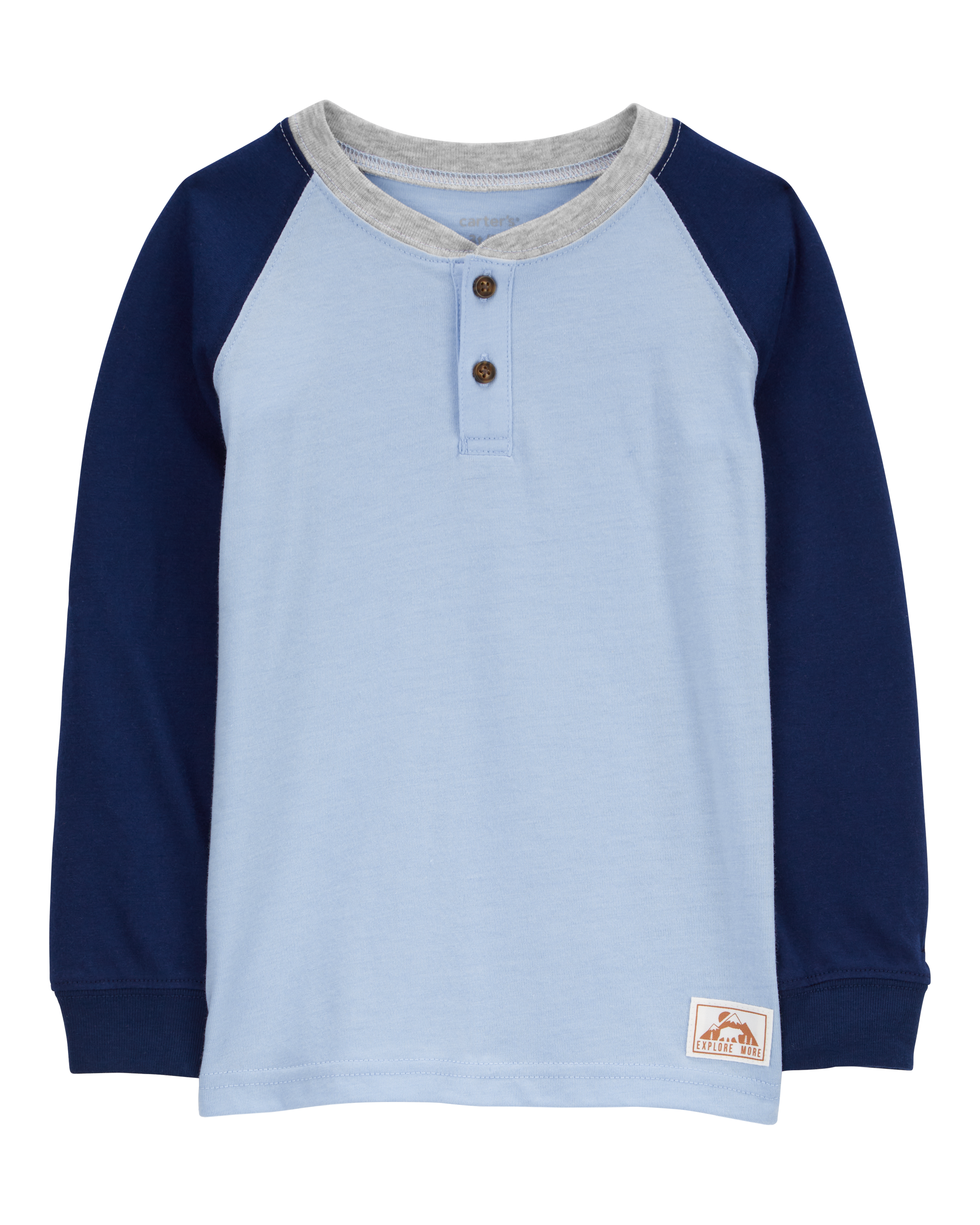 Toddler Raglan-Sleeve Henley Tee