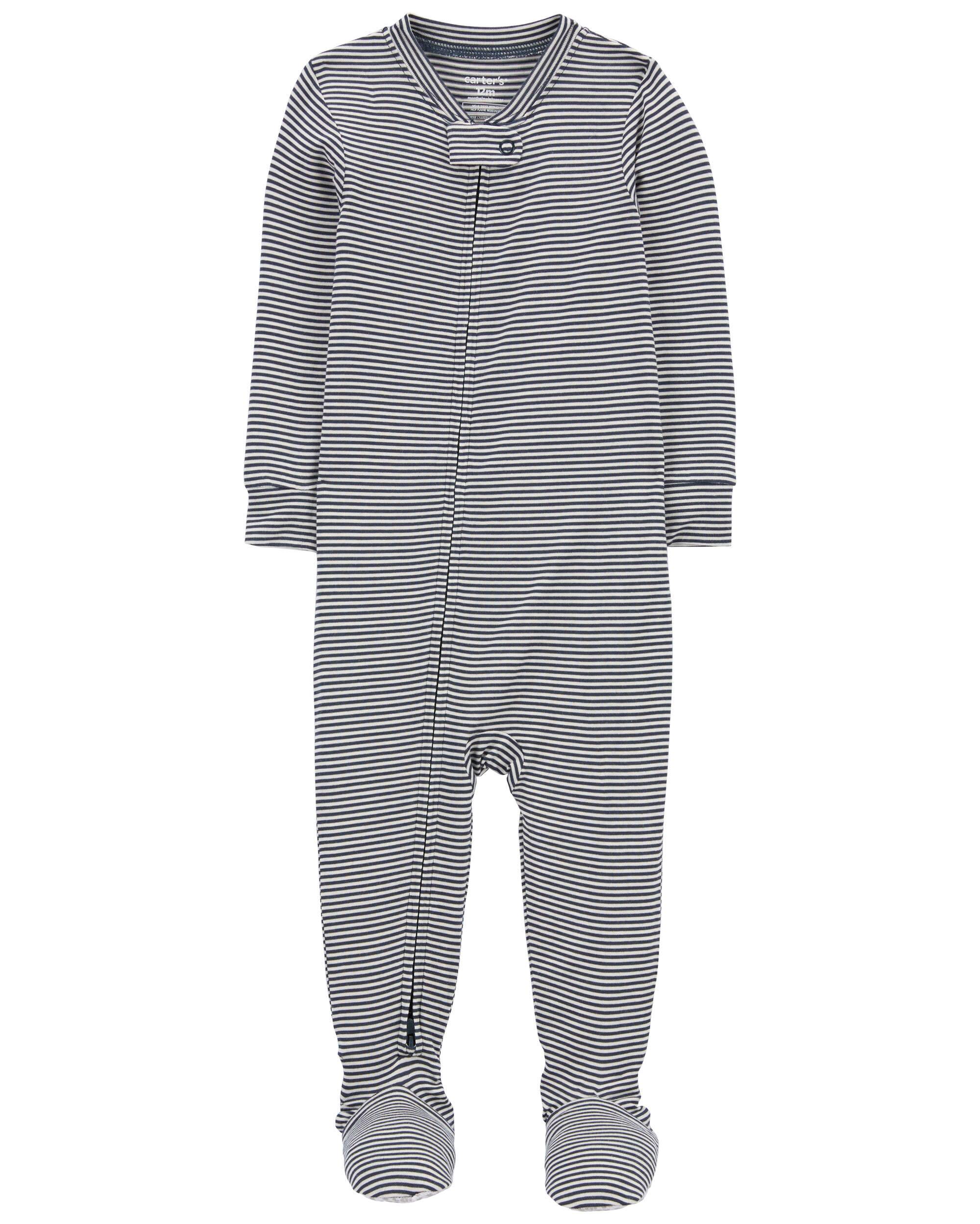 1-Piece Striped PurelySoft Footie Pyjamas