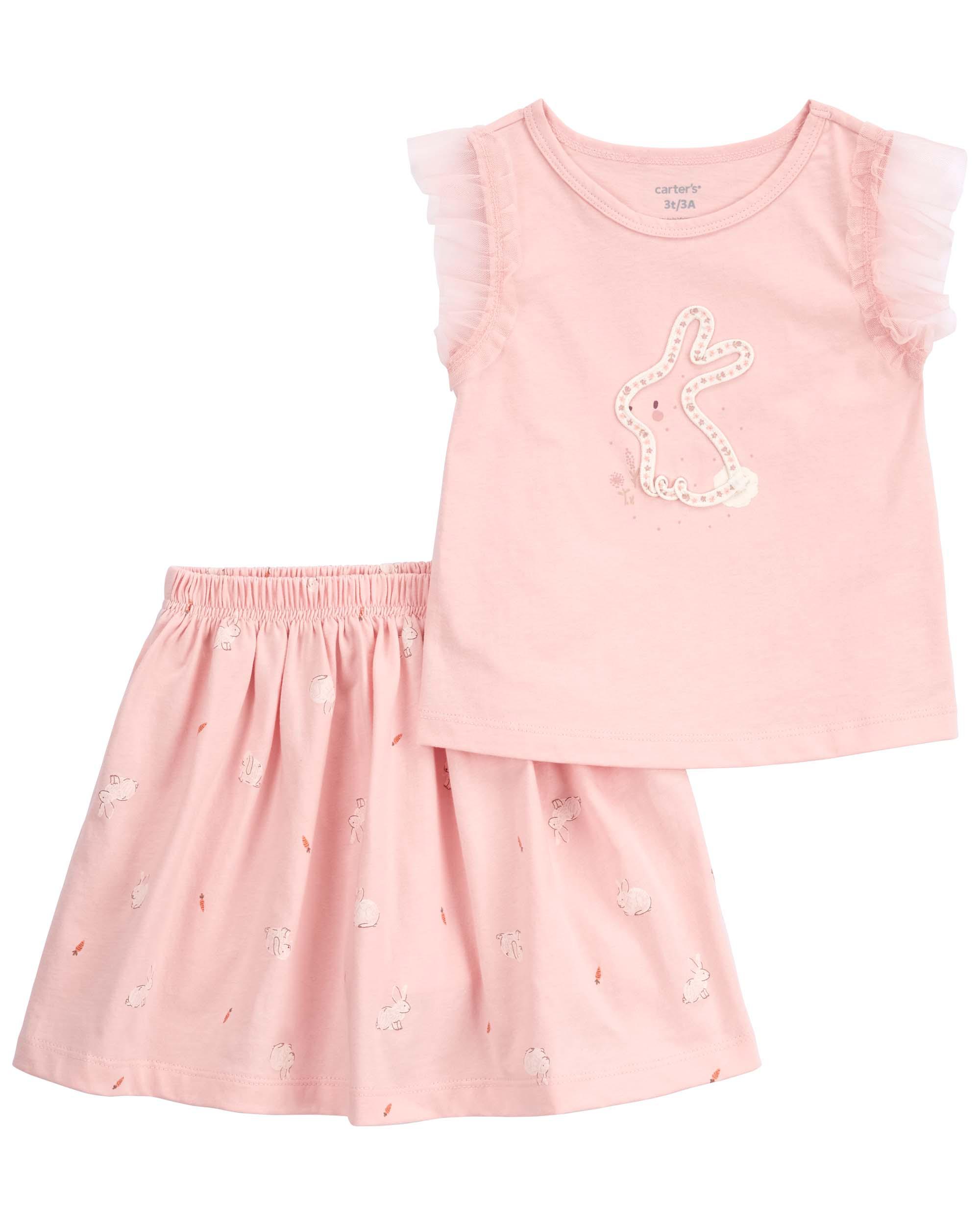 Carters pink bunny store dress