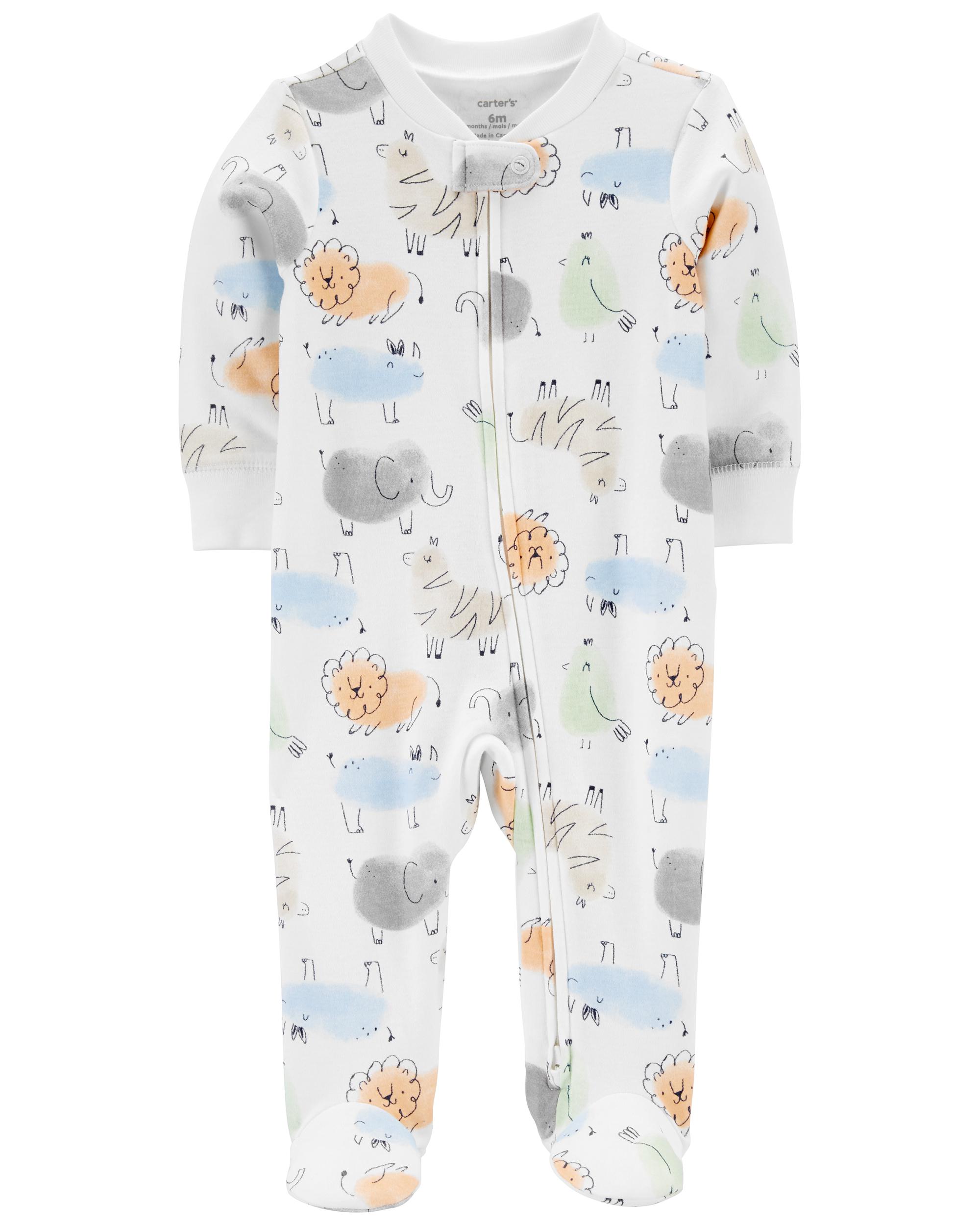 Multi Animals 2-Way Zip Footie Sleeper Pyjamas | Carter’s Oshkosh Canada