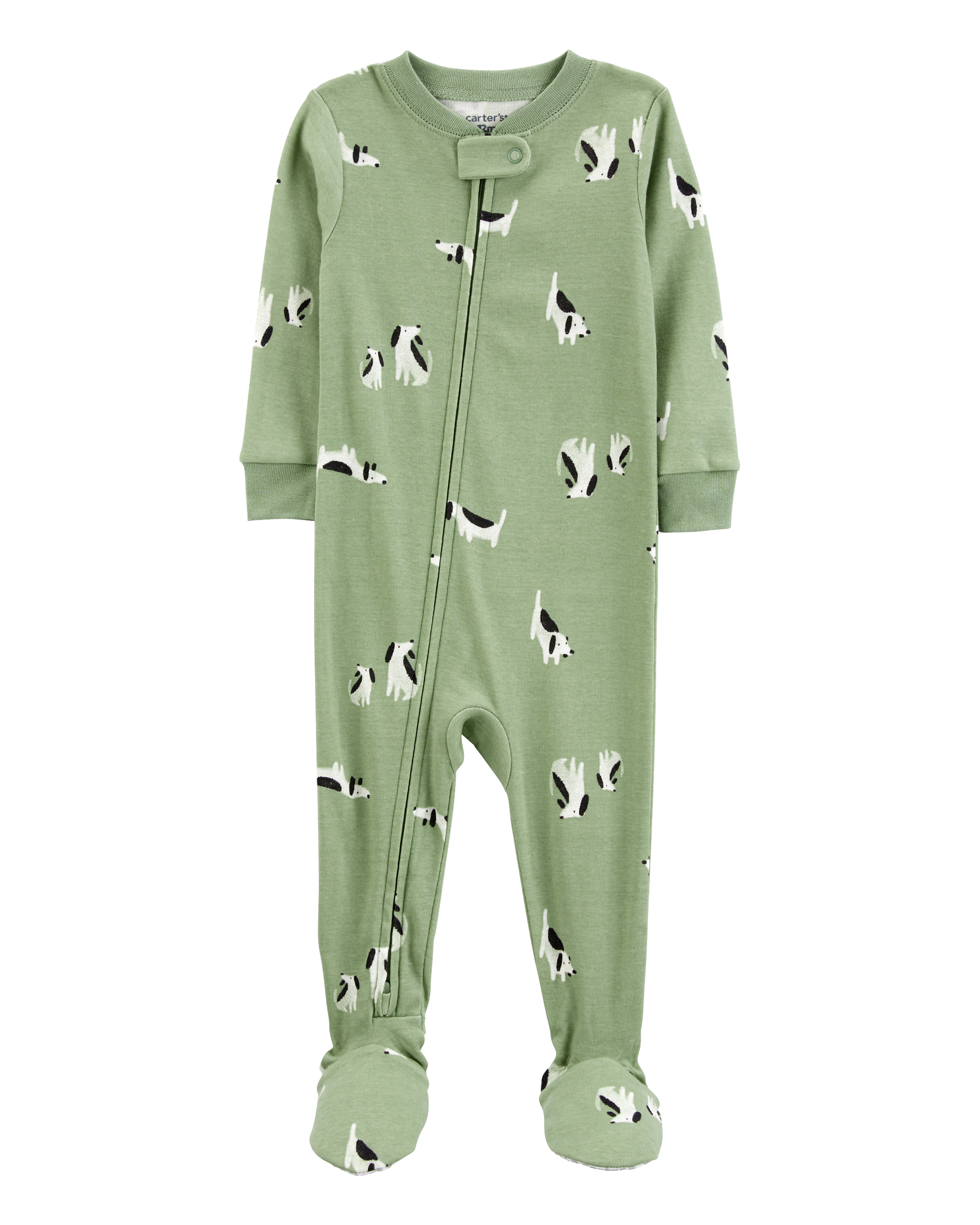 Toddler 1-Piece Dog 100% Snug Fit Cotton Footie Pyjamas