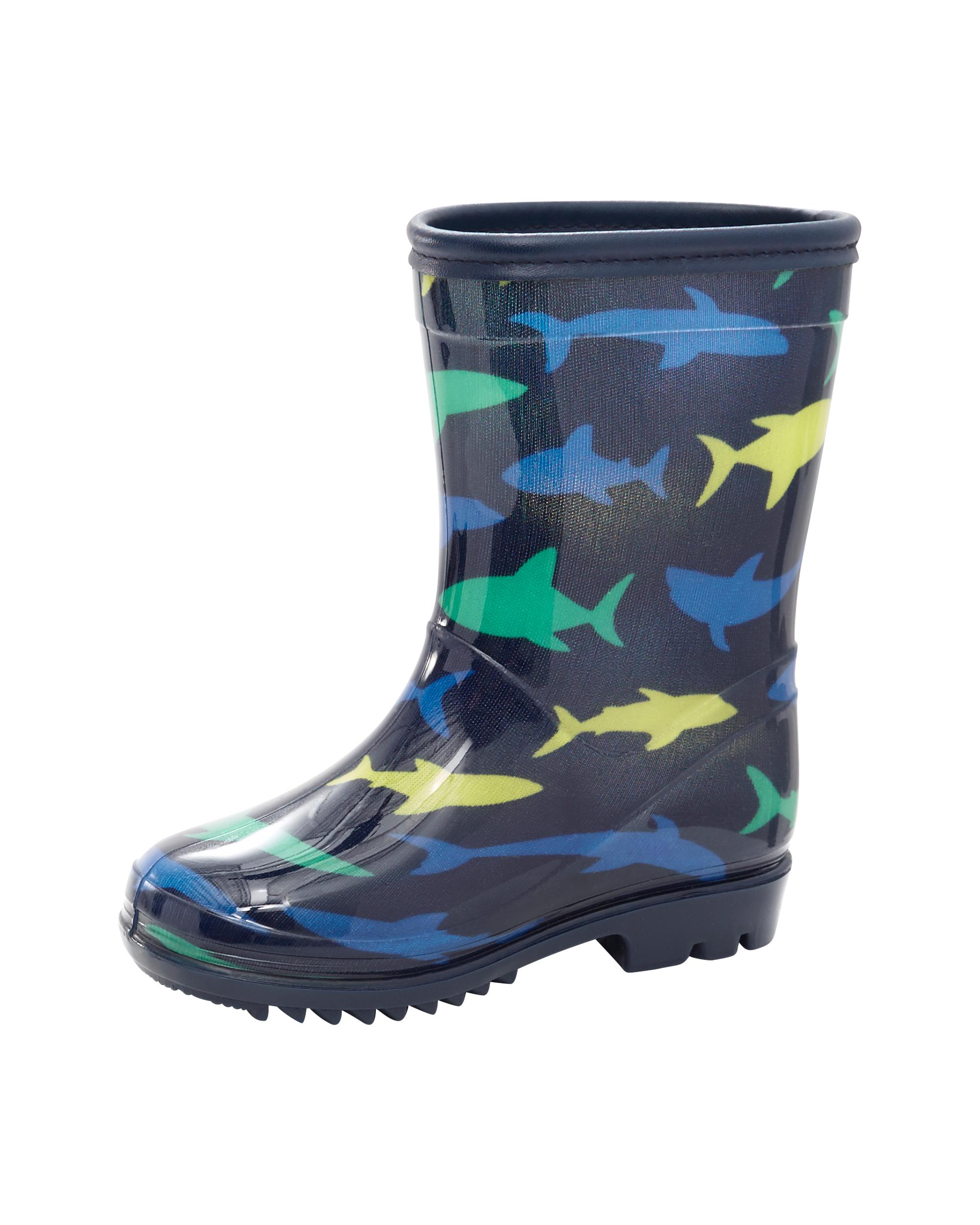 Toddler Shark Print Rain Boots