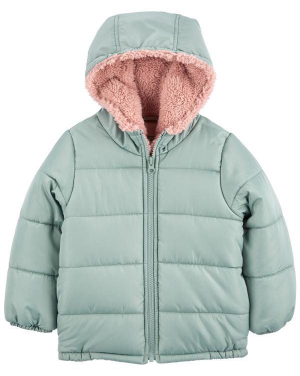 Fleece puffer sales jacket