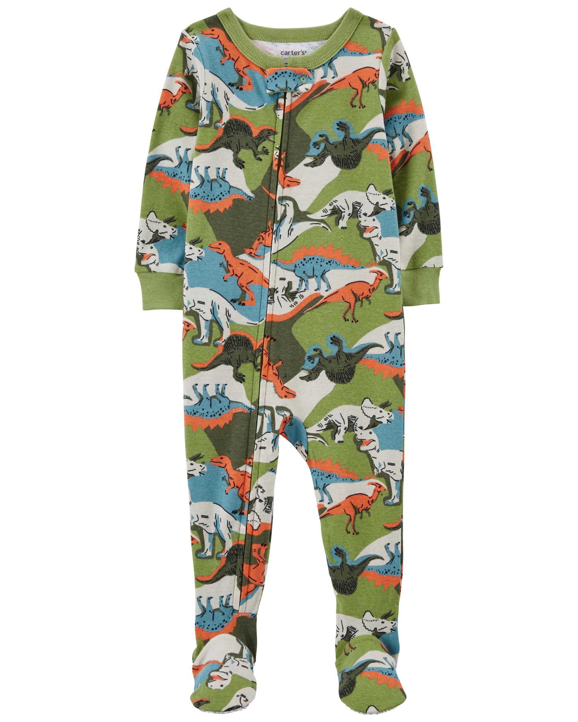 1-Piece Dinosaur 100% Snug Fit Cotton Footie Pyjamas