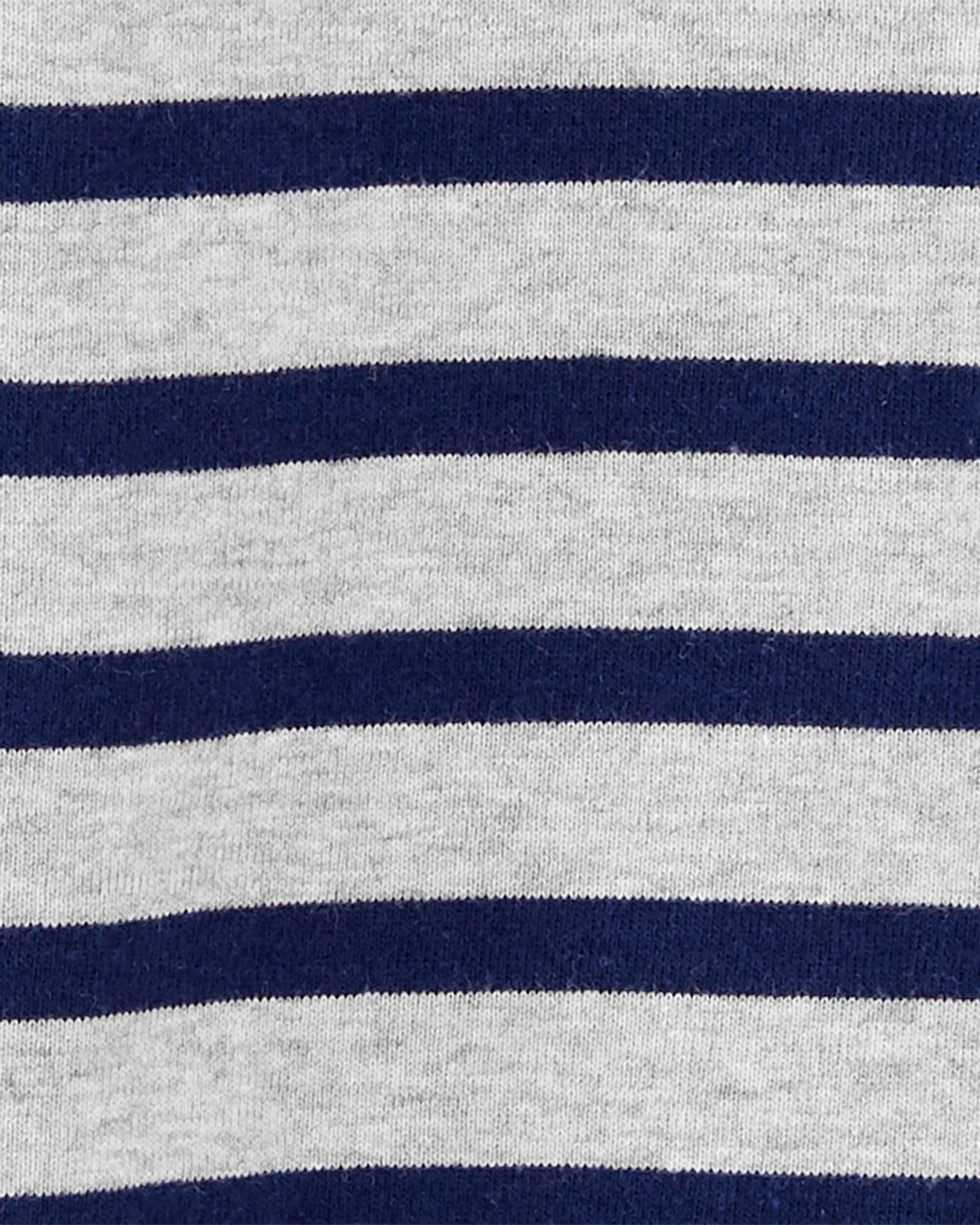Baby Striped 2-Way Zip Cotton Footed Sleeper
