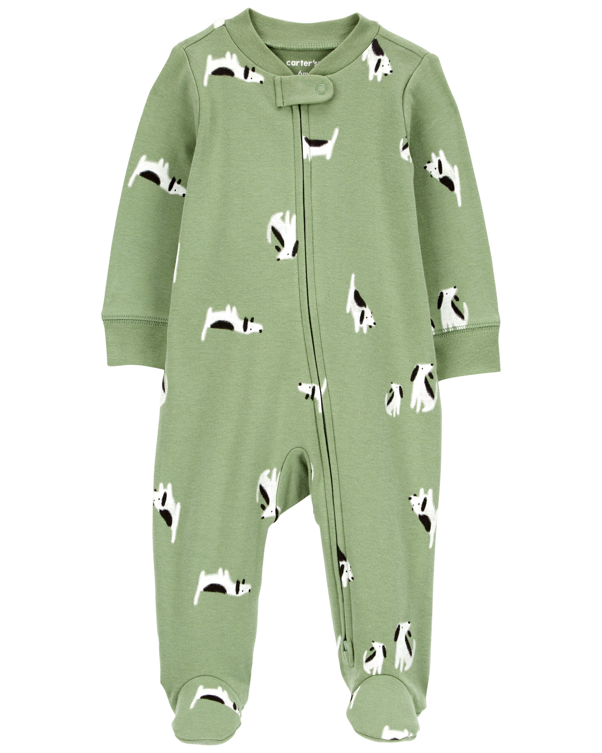 Baby Dog 2-Way Zip Cotton Sleep & Play Pajamas