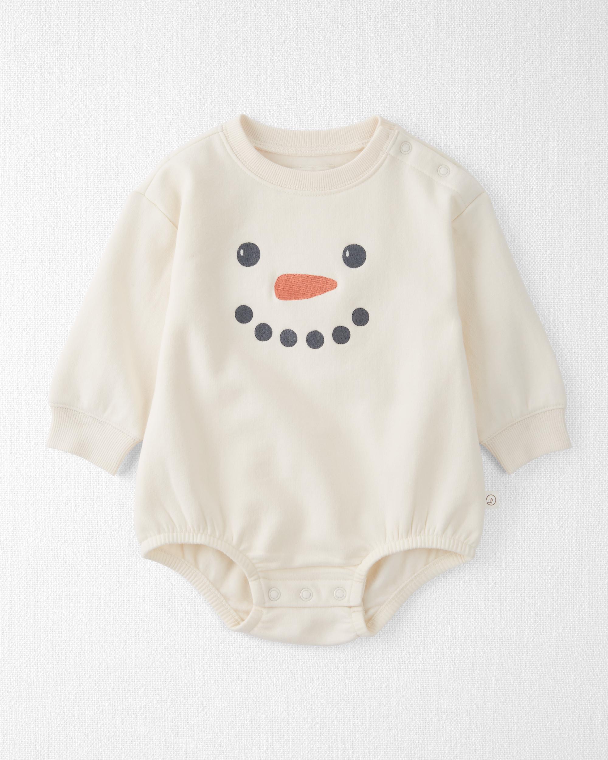 Baby Snowman Organic Cotton Bubble Bodysuit