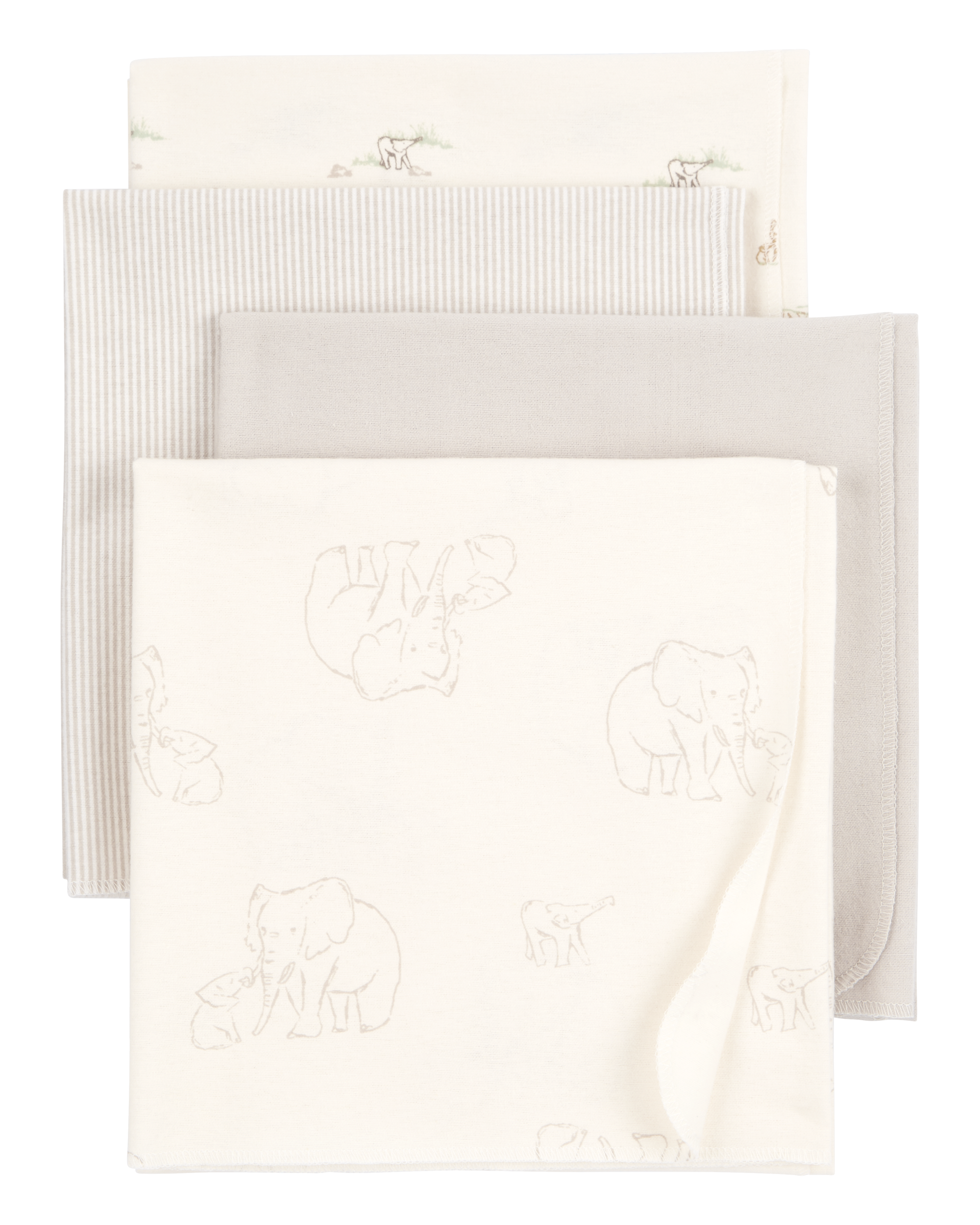 Baby 4-Pack Elephant Receiving Blankets