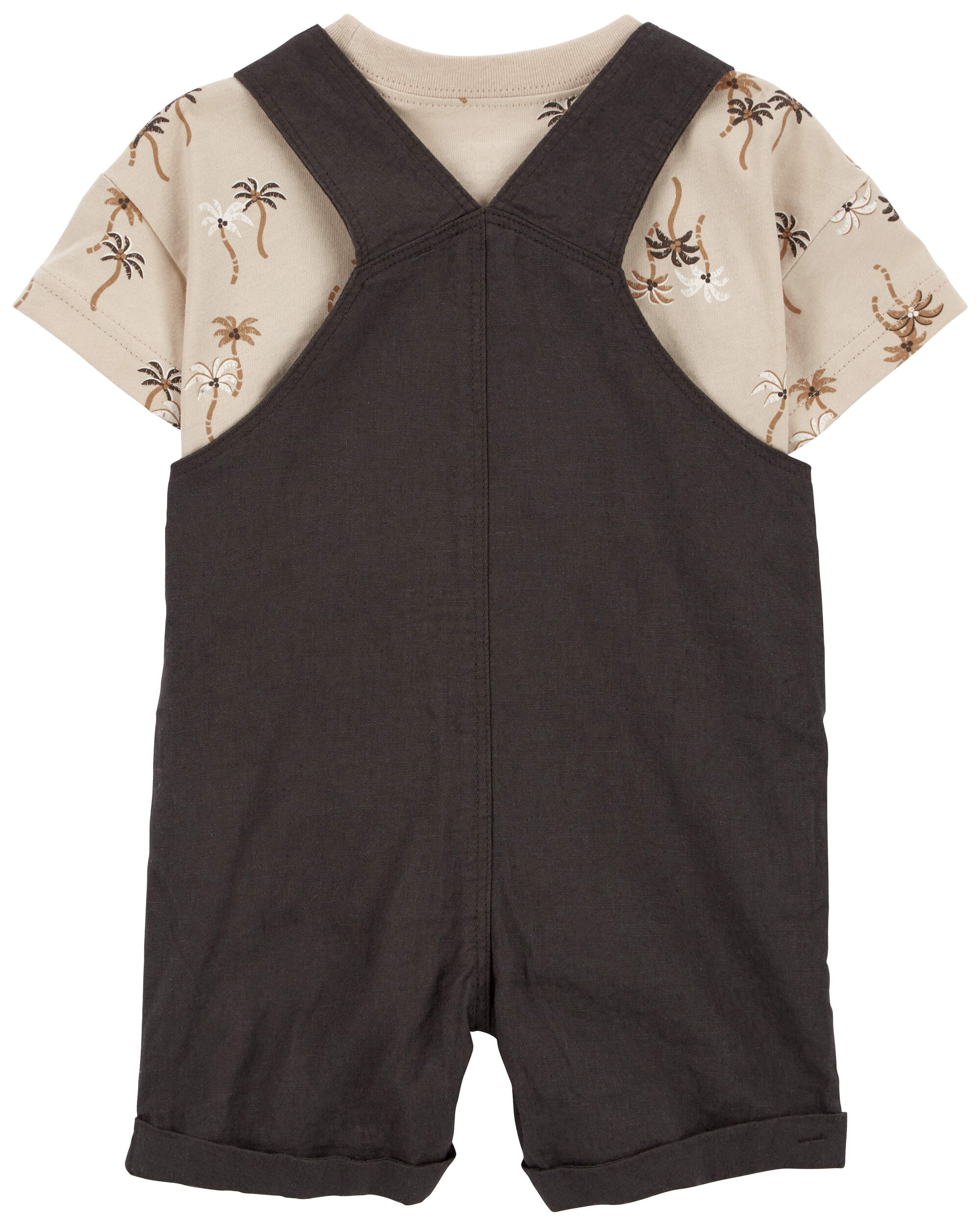 Baby 2-Piece Palm Tree Tee & Shortall Set