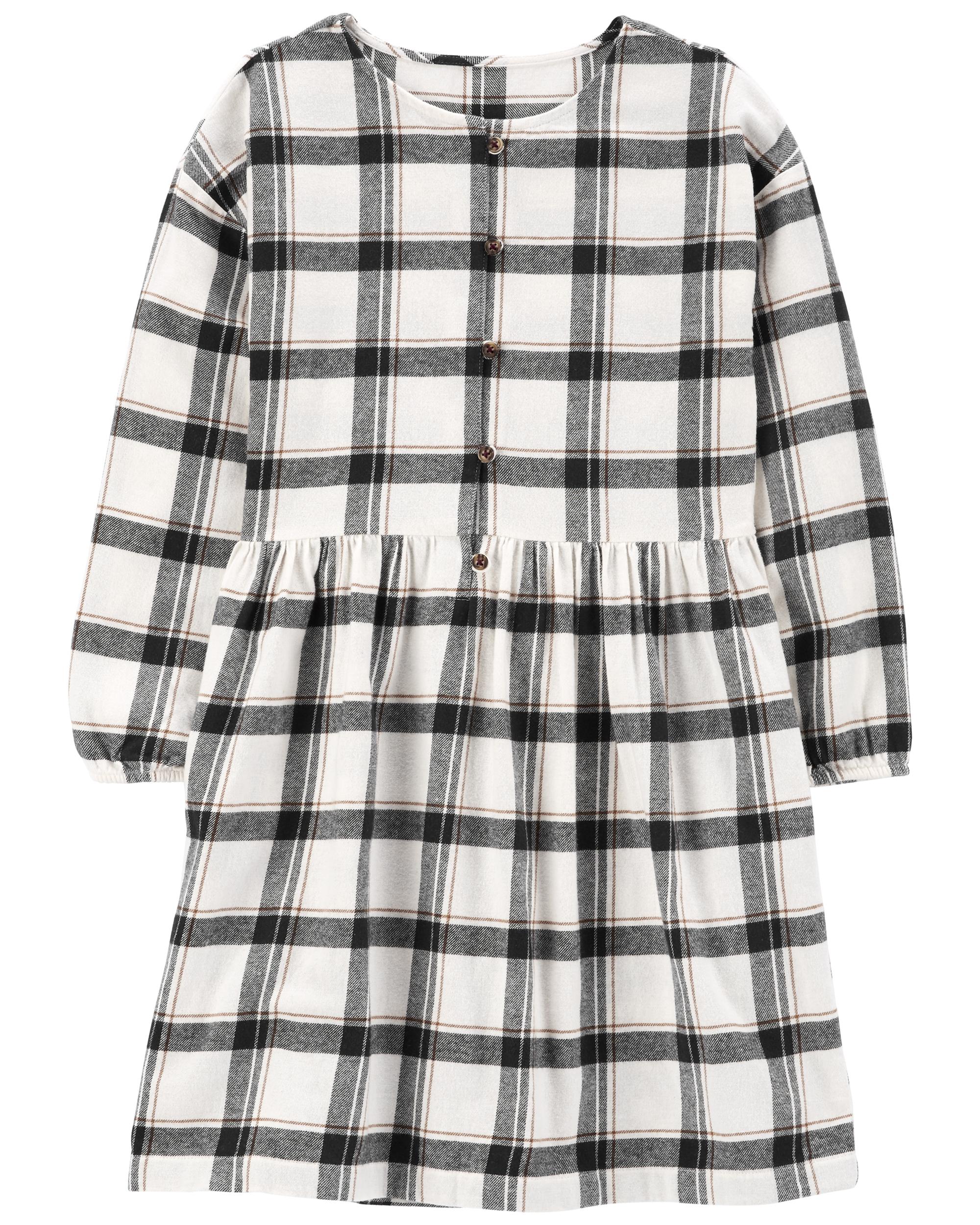 Kid Plaid Twill Flannel Dress