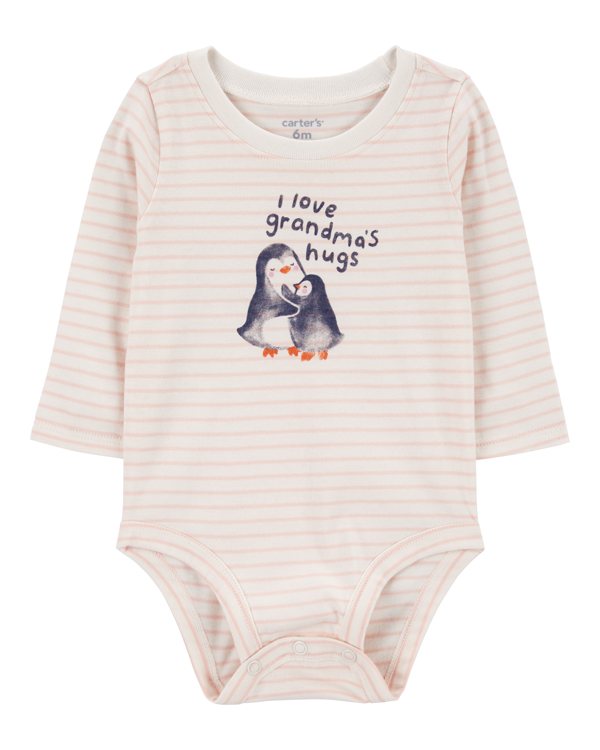 Baby Penguin Grandma's Hugs Long-Sleeve Bodysuit