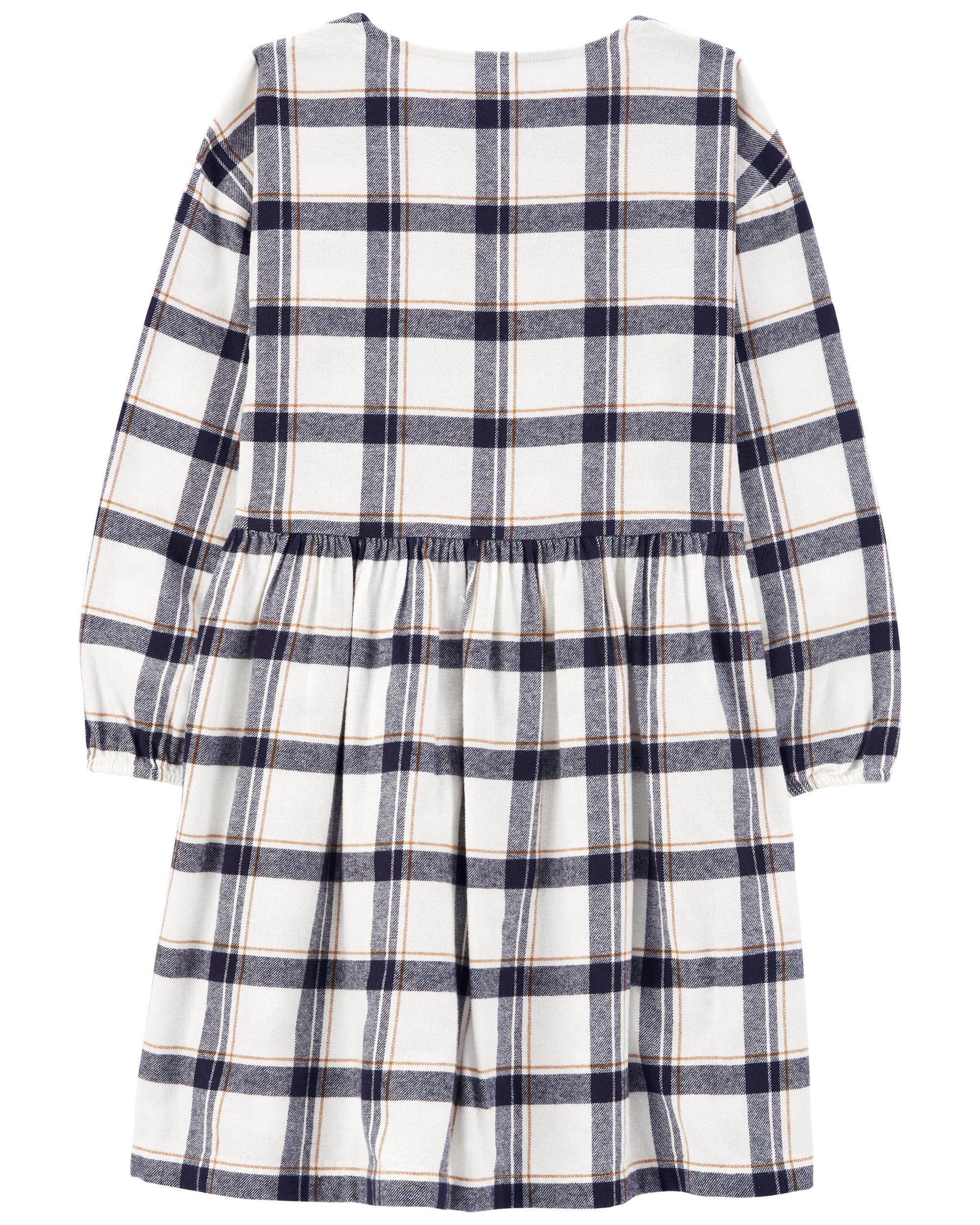 Kid Plaid Twill Flannel Dress