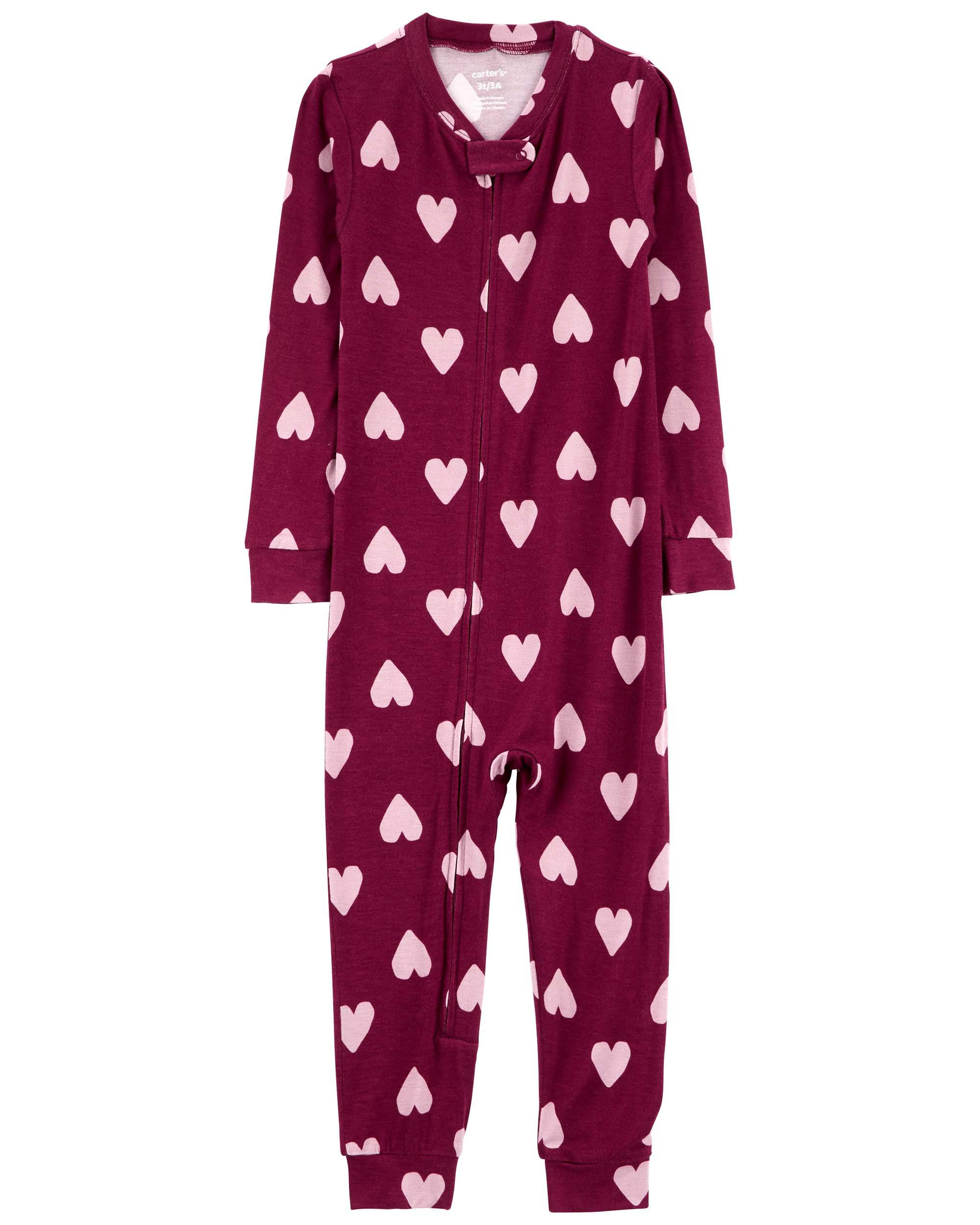Toddler 1-Piece PurelySoft Heart Print Pyjamas