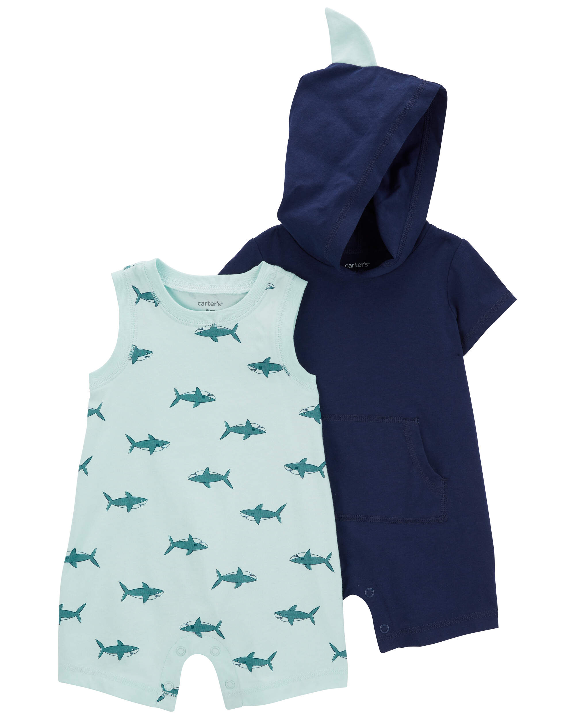 Multi 2-Pack Cotton Rompers | Carter's Oshkosh Canada