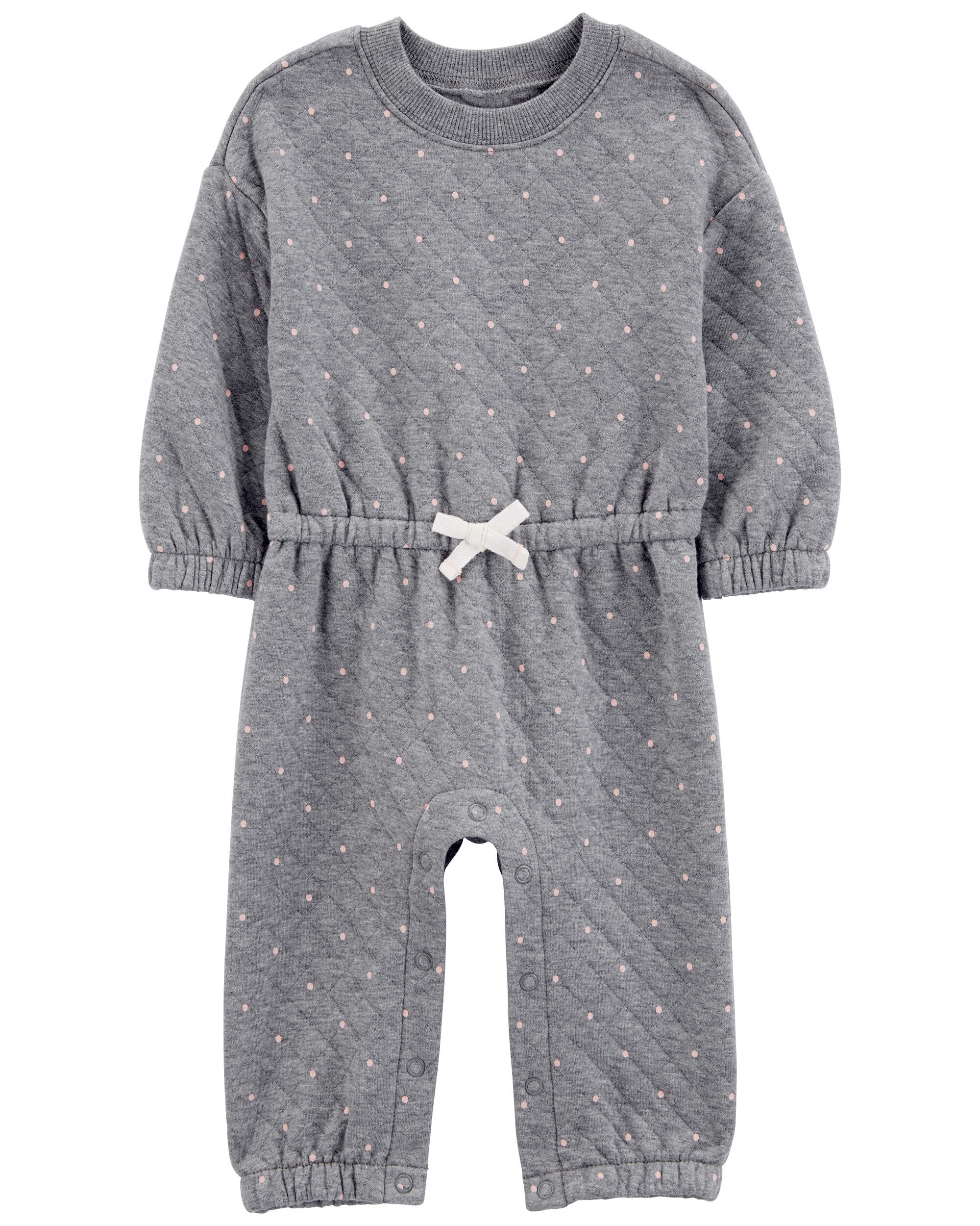Baby Polka Dot Double-Knit Jumpsuit