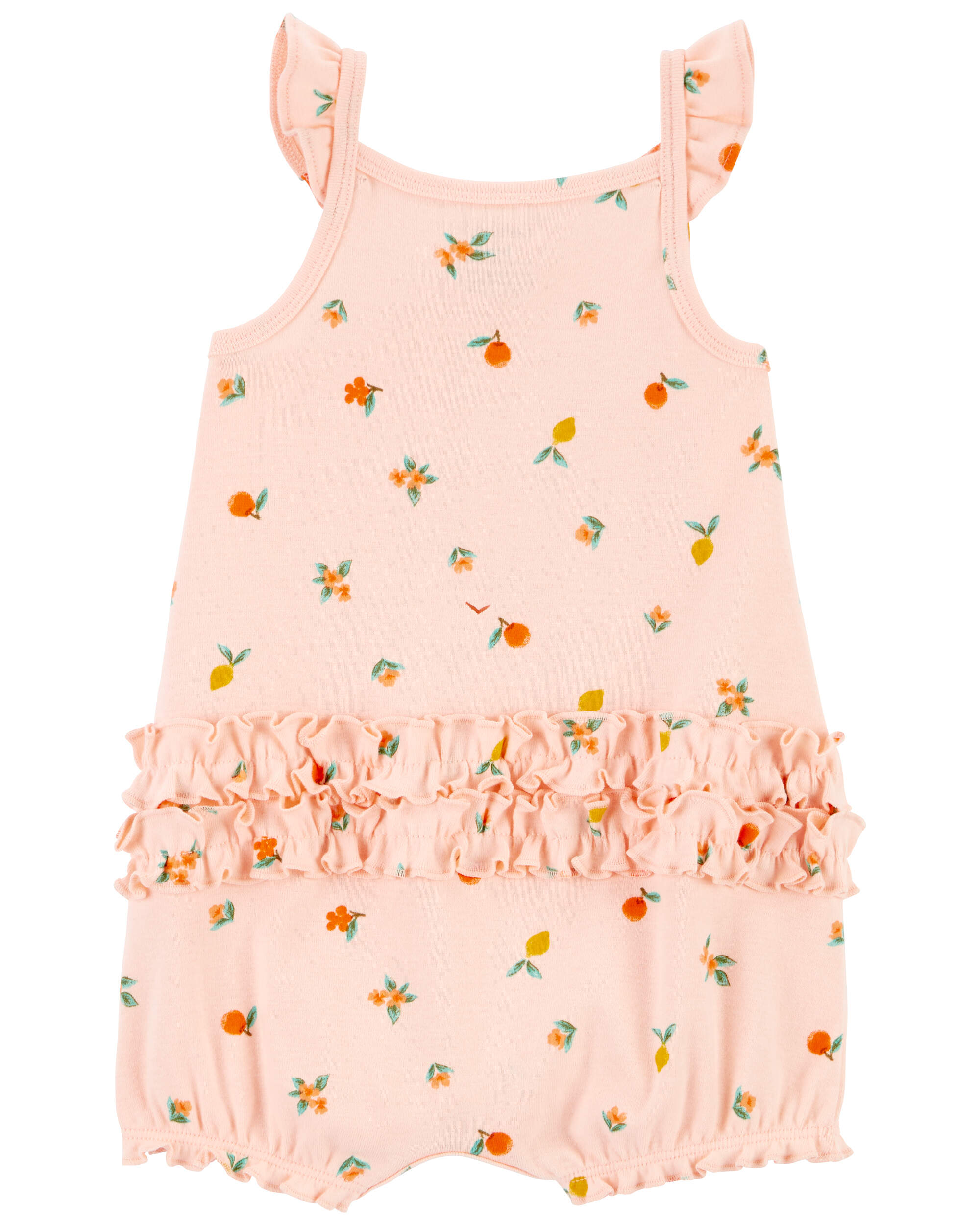 Baby Peach Snap-Up Cotton Romper