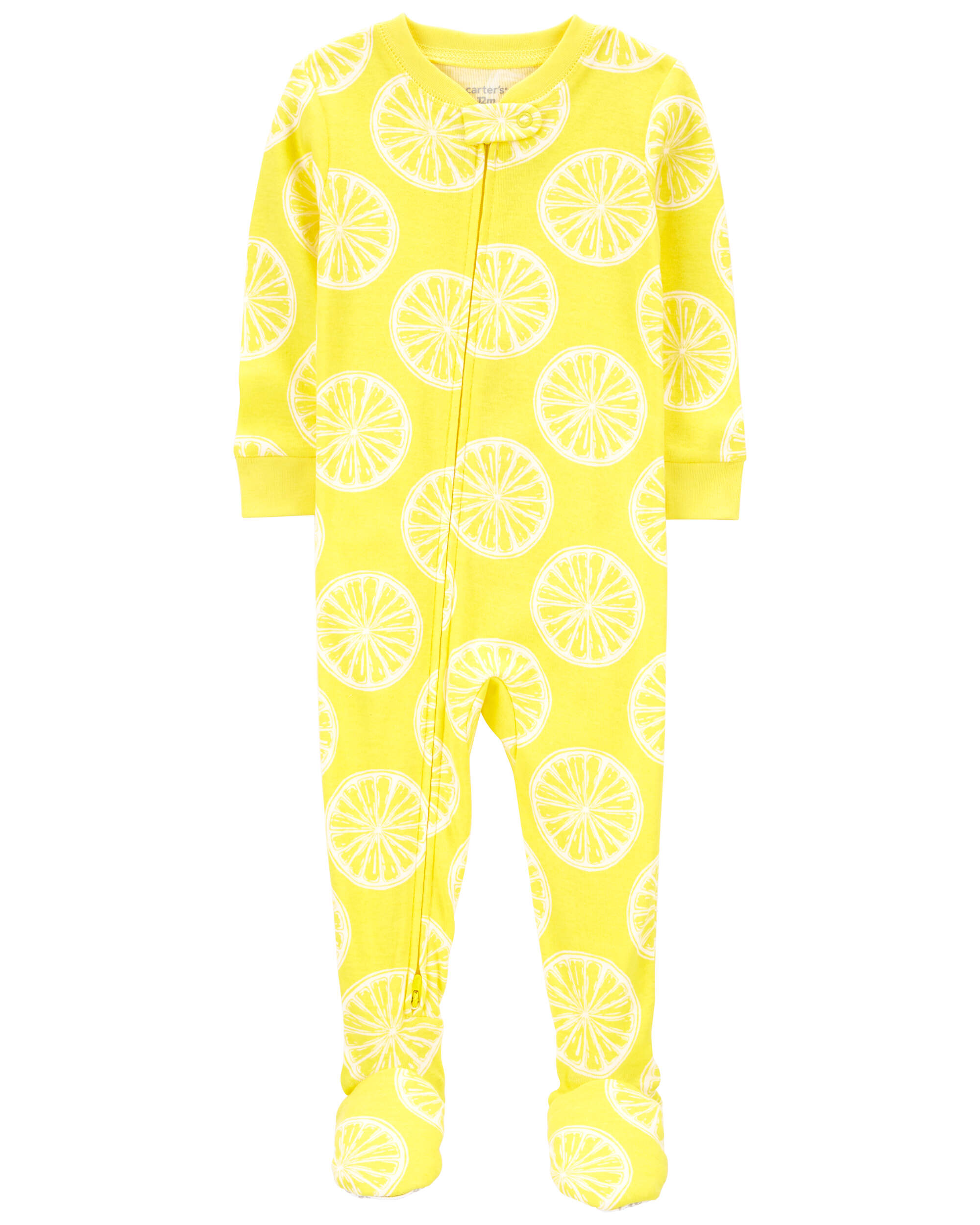Toddler 1-Piece Lemon 100% Snug Fit Cotton Footie Pyjamas