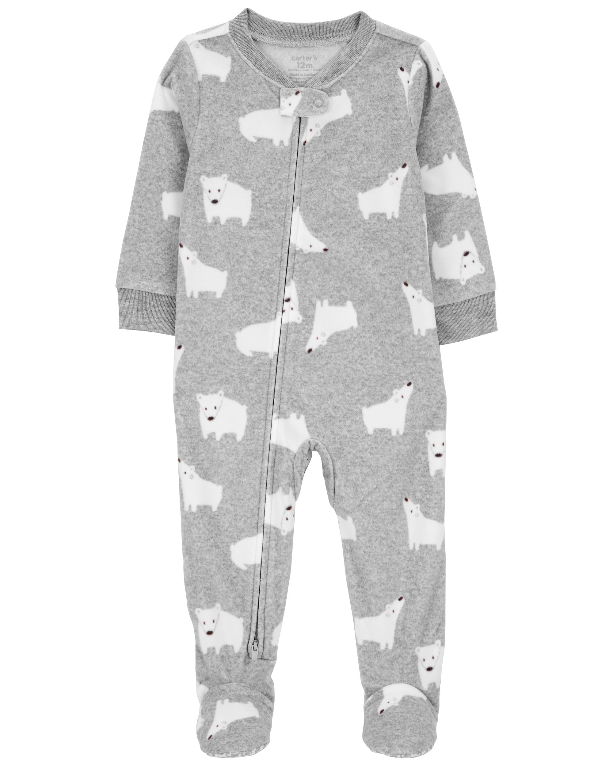 1-Piece Polar Bear Fleece Footie Pyjamas