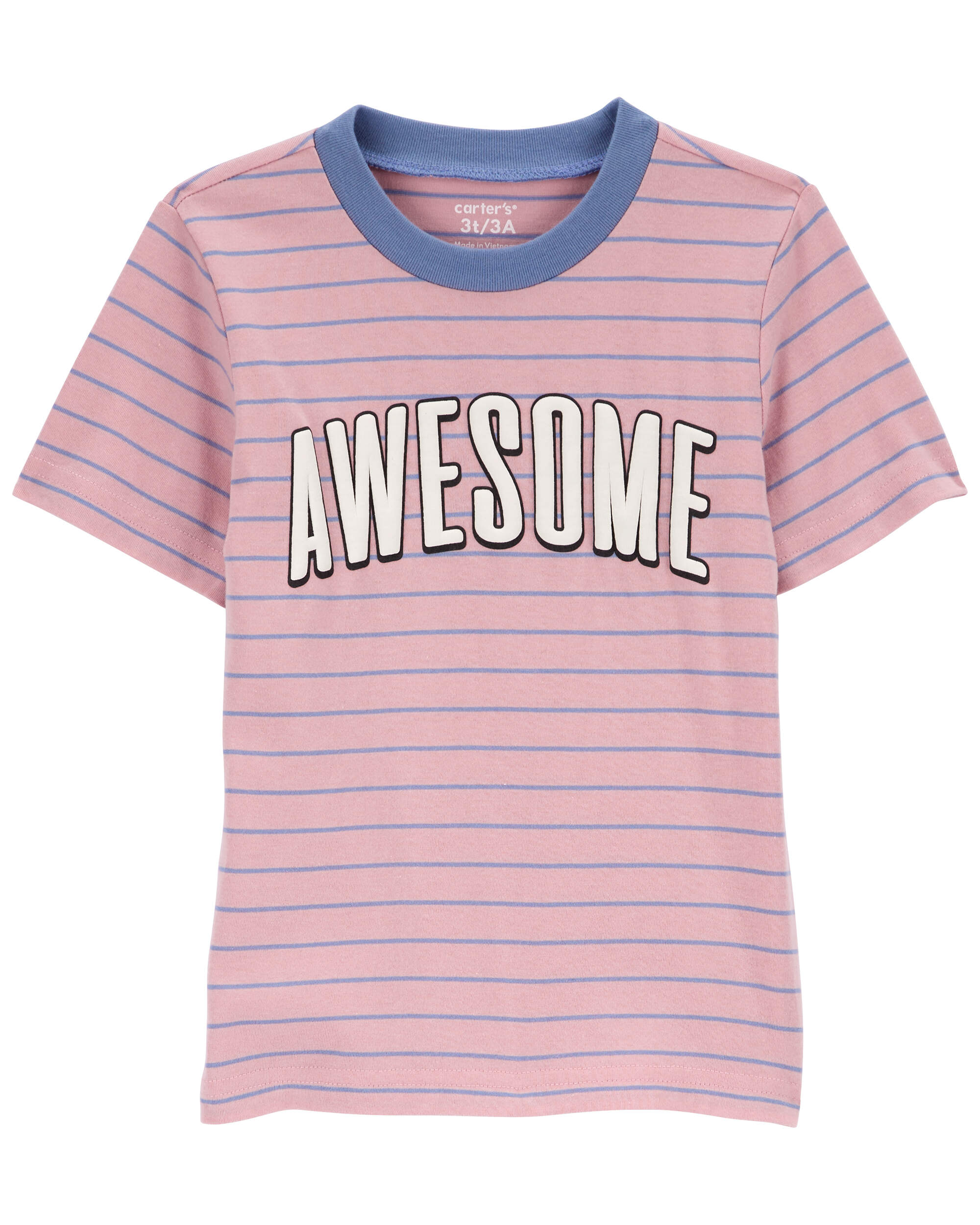 Toddler Awesome Striped Graphic Tee