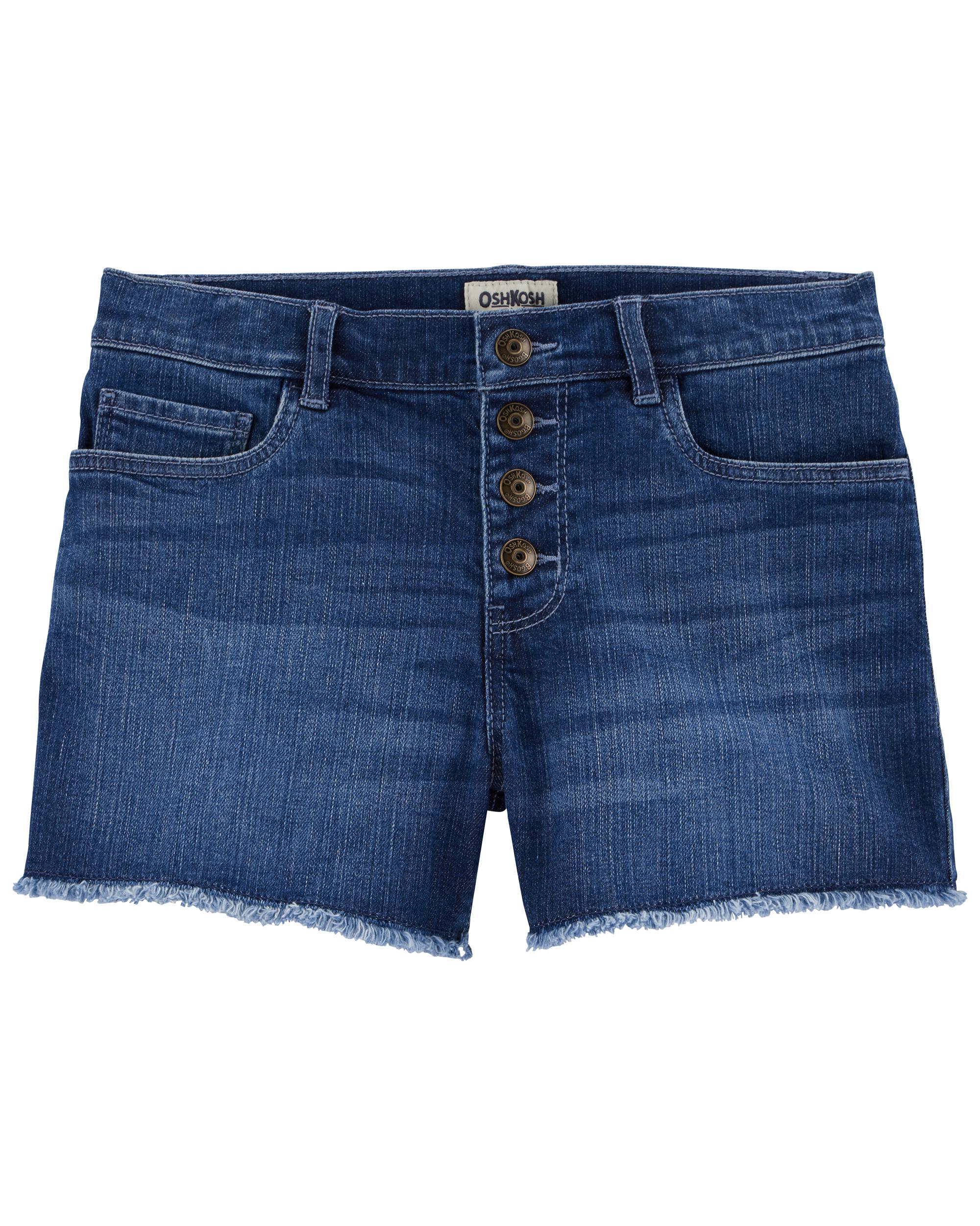 Frayed Hem Denim Shorts