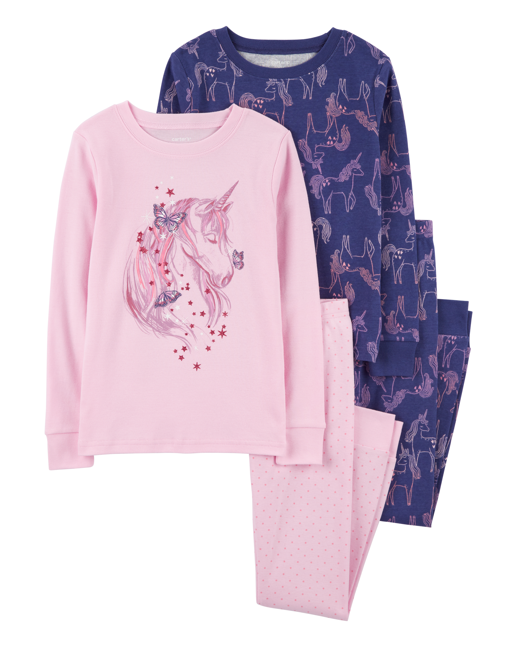 Kid 4-Piece Unicorn 100% Snug Fit Cotton Pyjamas