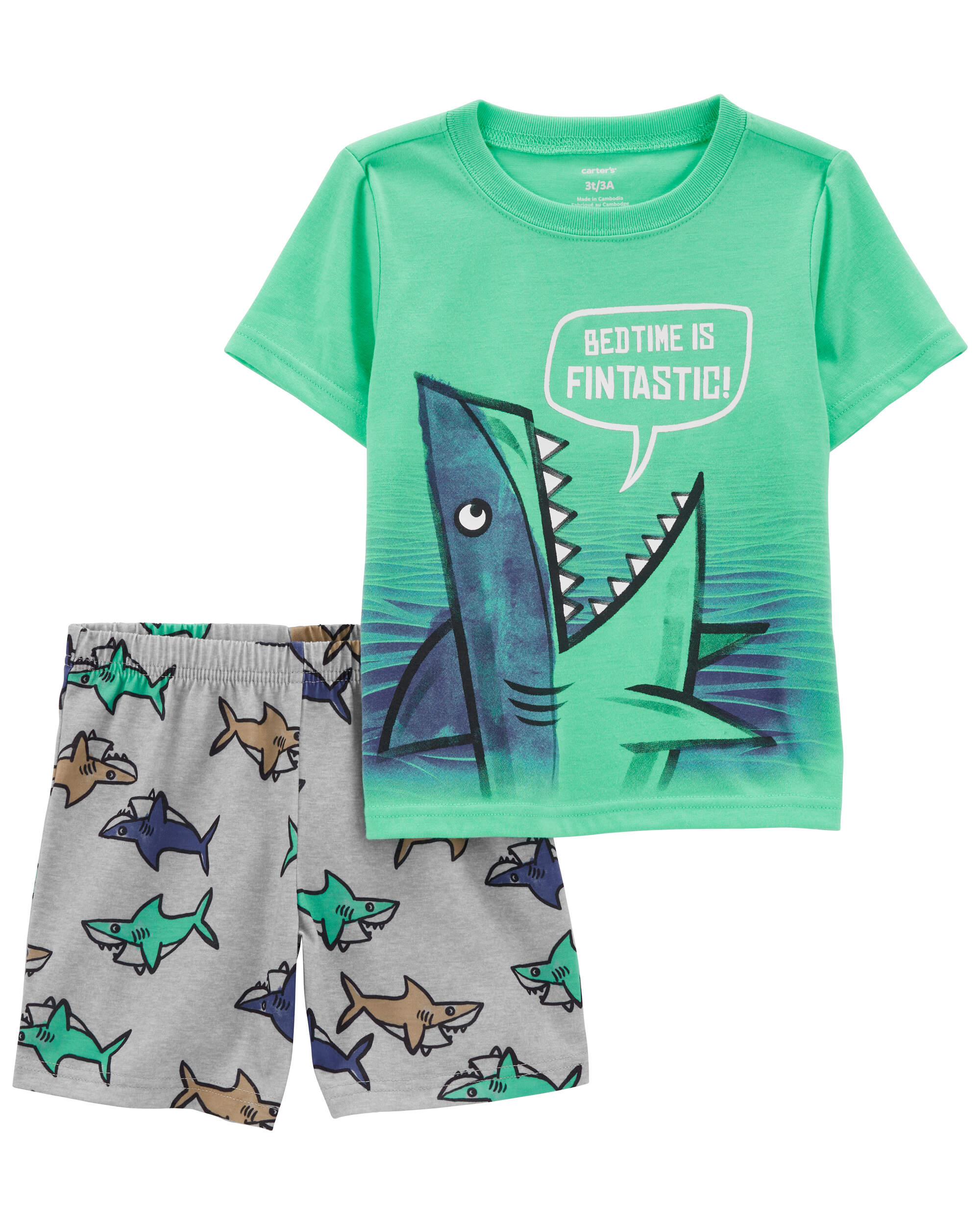 Toddler 2-Piece Shark Loose Fit Pyjama Set