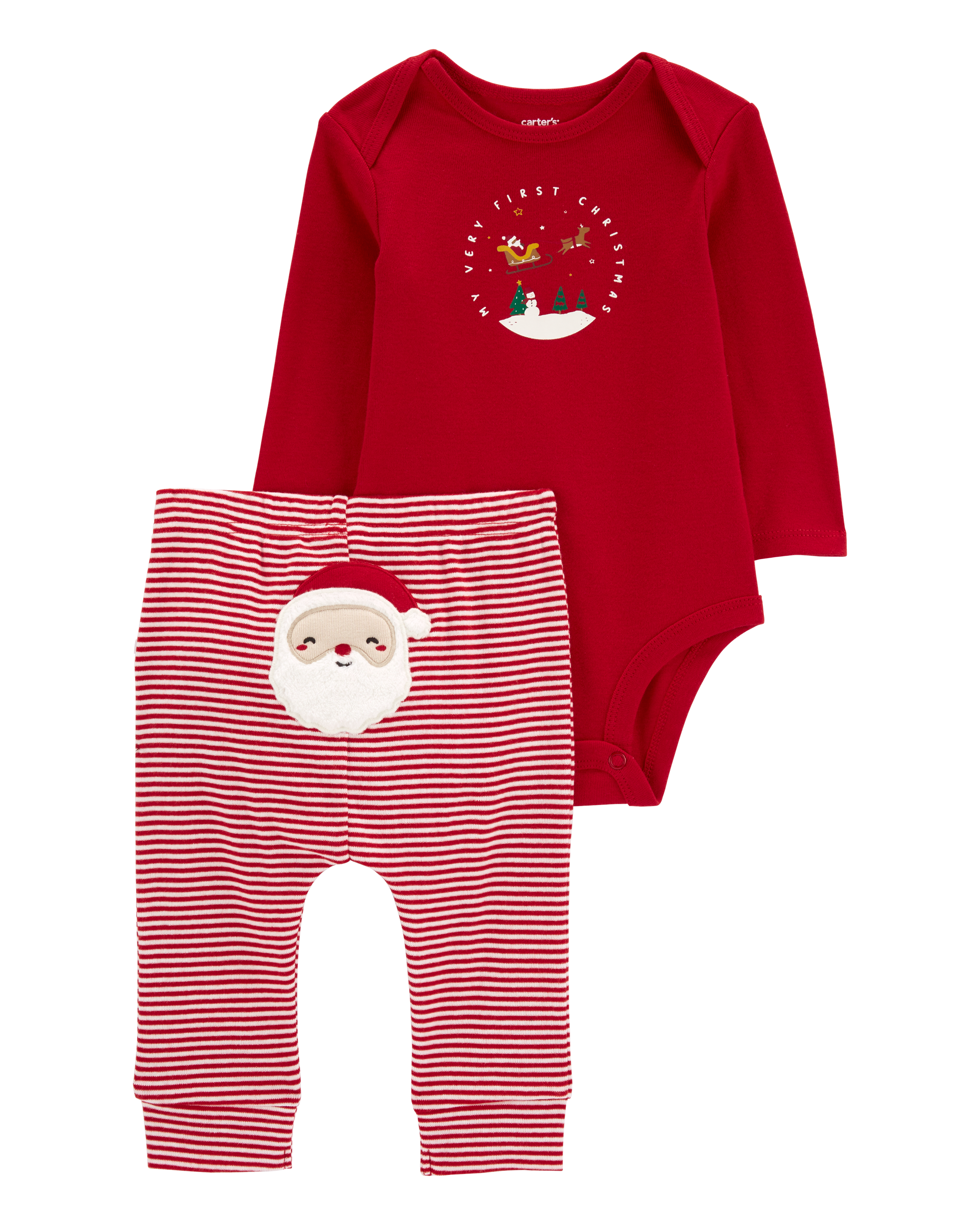 Red Baby 2 Piece My First Christmas Outfit Set Carter s Oshkosh Canada