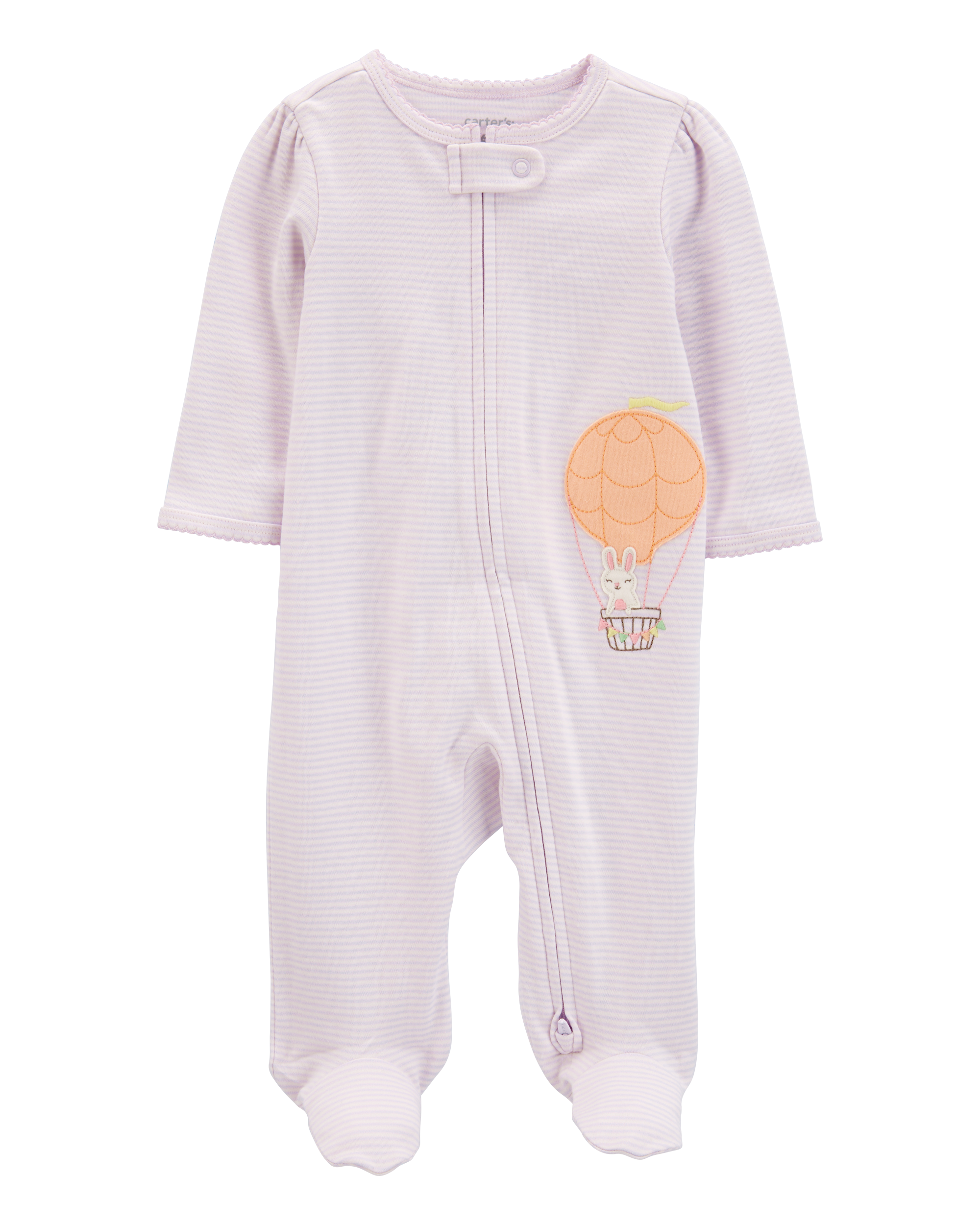 Baby Hot Air Balloon Bunny 2-Way Zip Cotton Sleeper