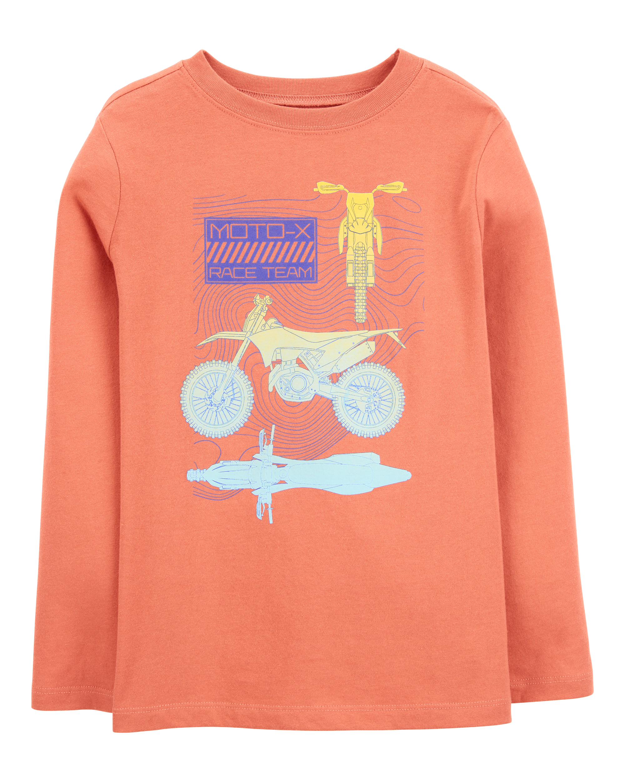 Kid Bicycle BMX Cotton Blend Long-Sleeve Tee - Orange