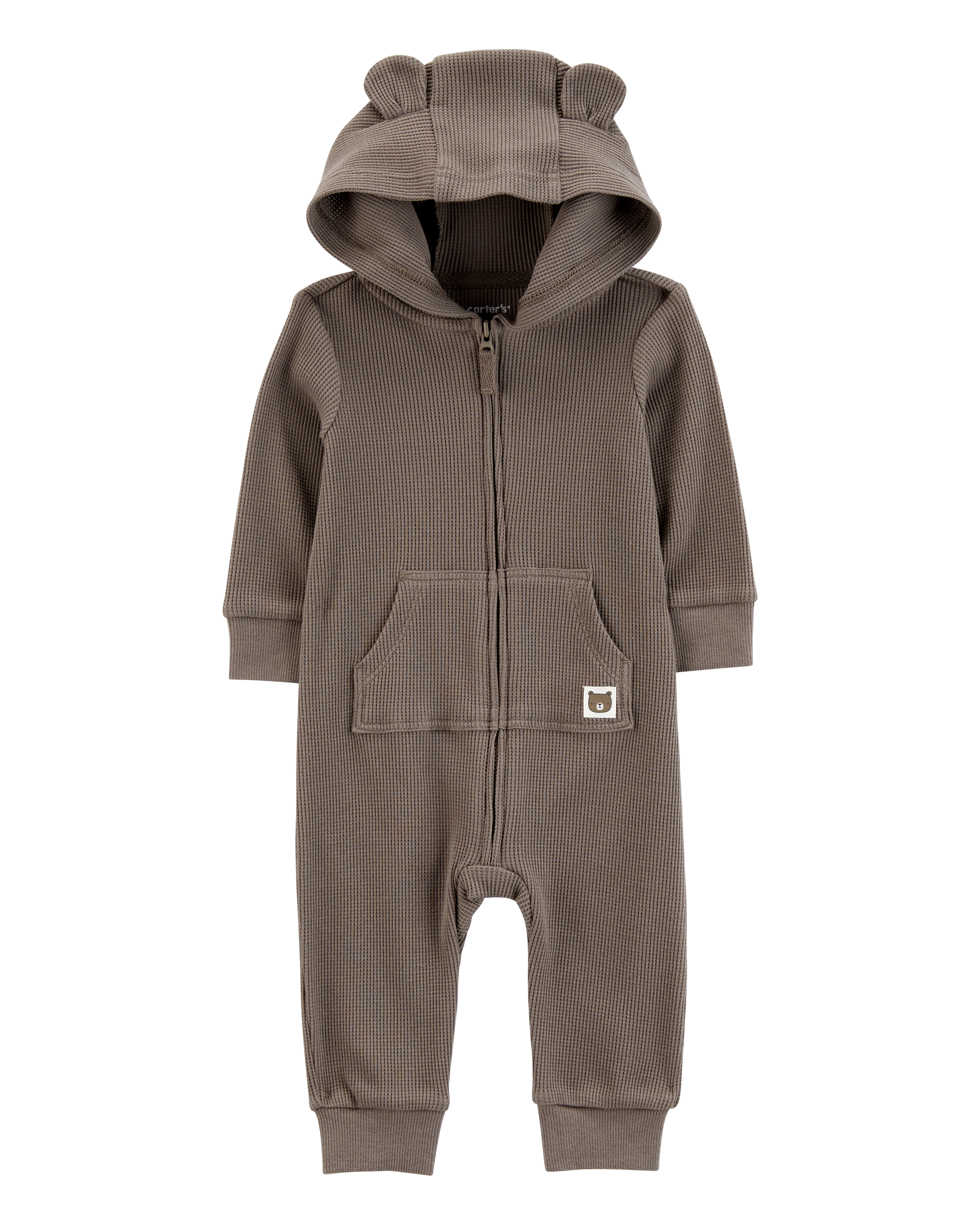 Baby Bear Hood Zip-Up Thermal Jumpsuit