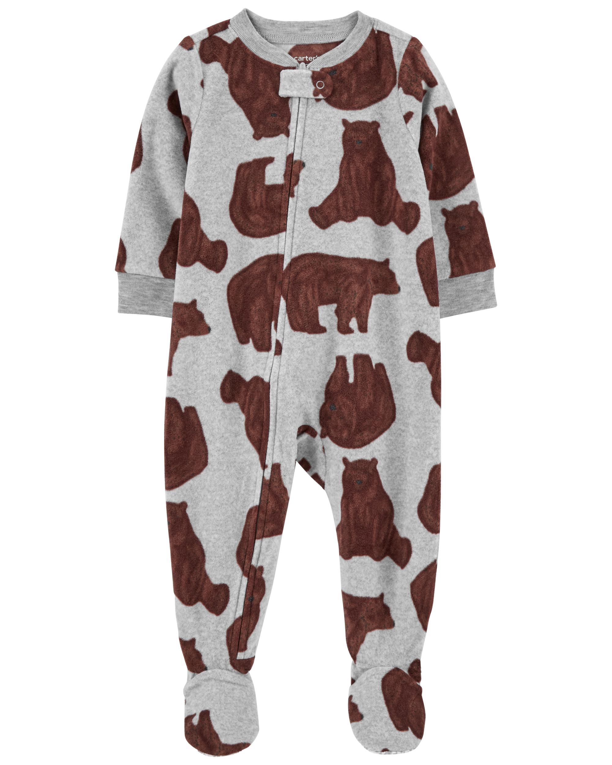 1-Piece Bear Fleece Footie Pyjamas