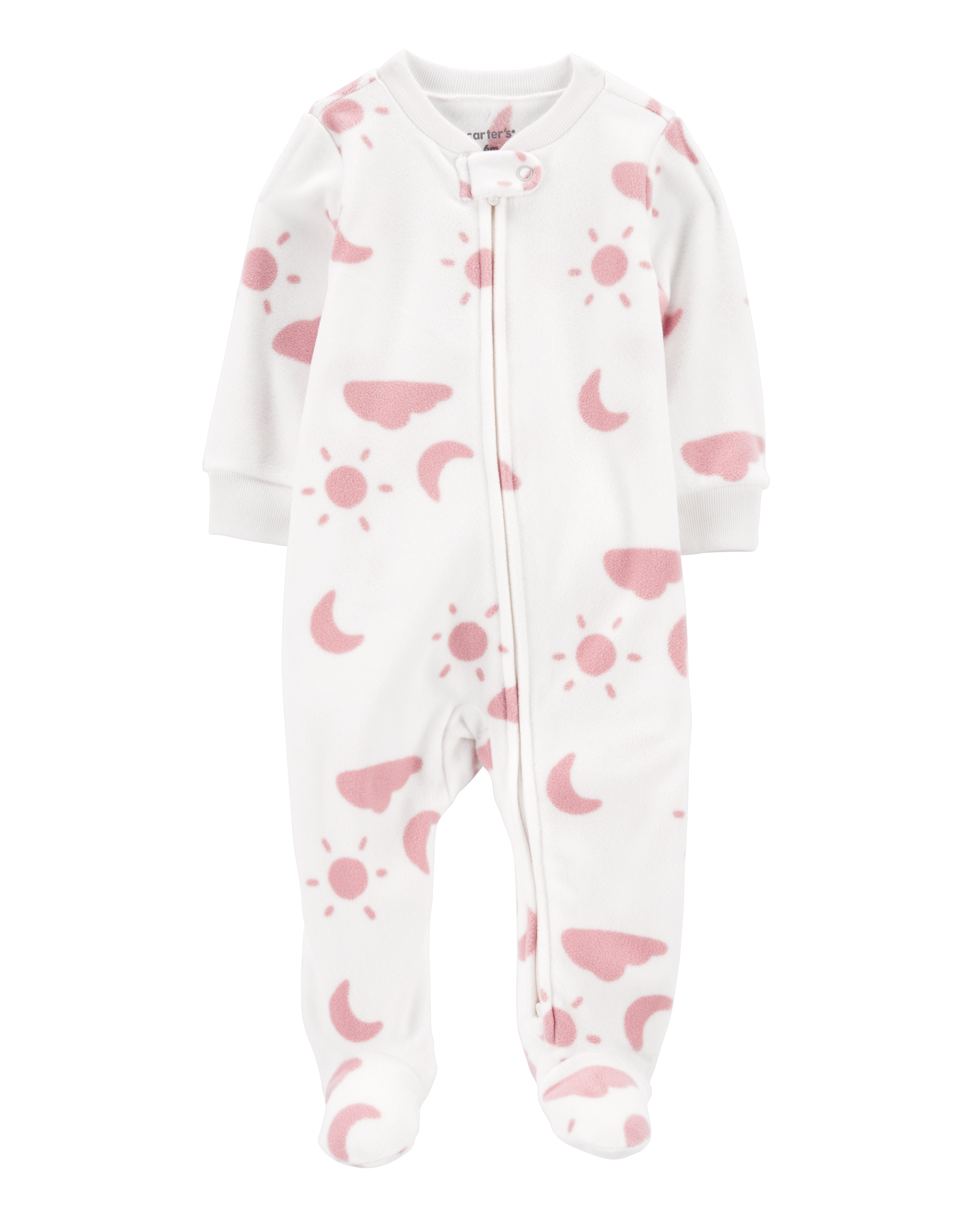 Baby Sky Print Fleece Zip-Up Footie Sleeper Pyjamas