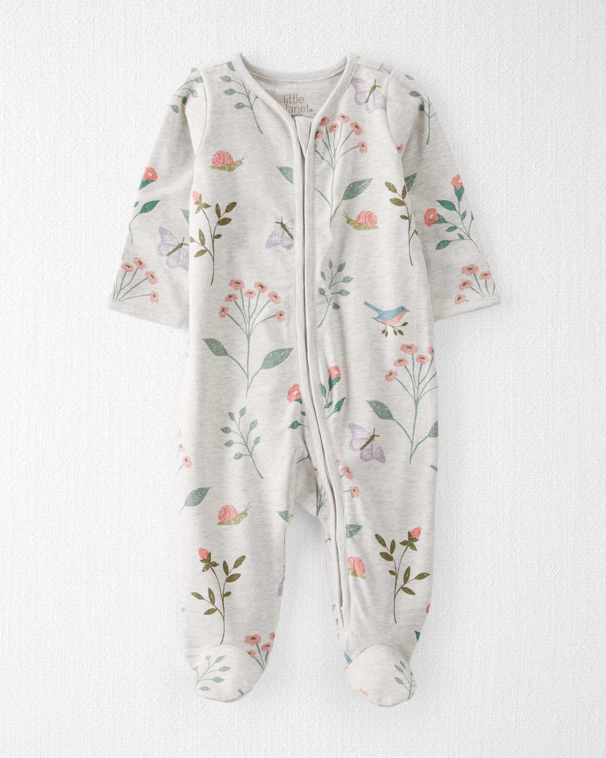 Baby Organic Cotton Sleeper Botanical Butterfly