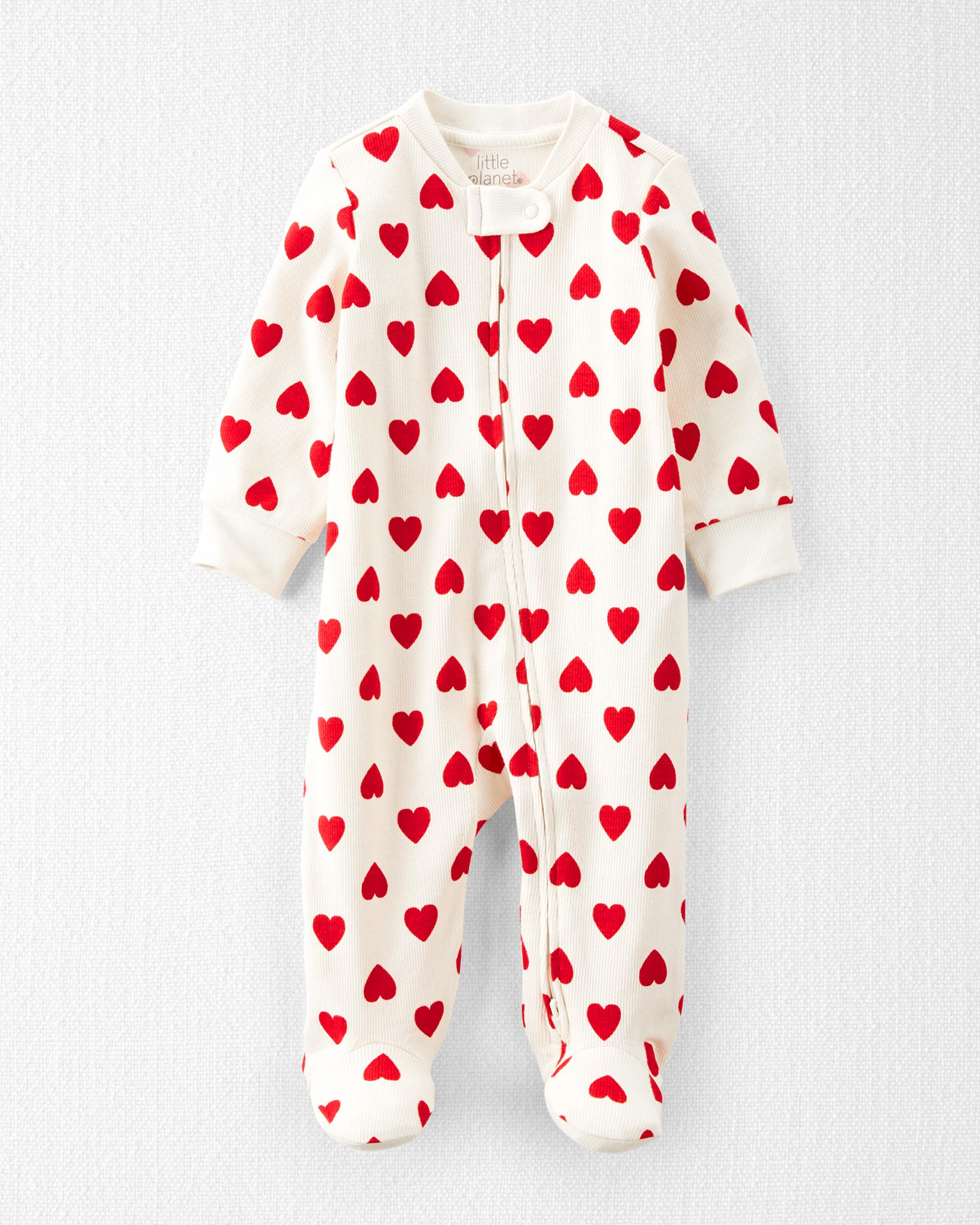 Organic Cotton Heart Print Sleeper Pyjamas