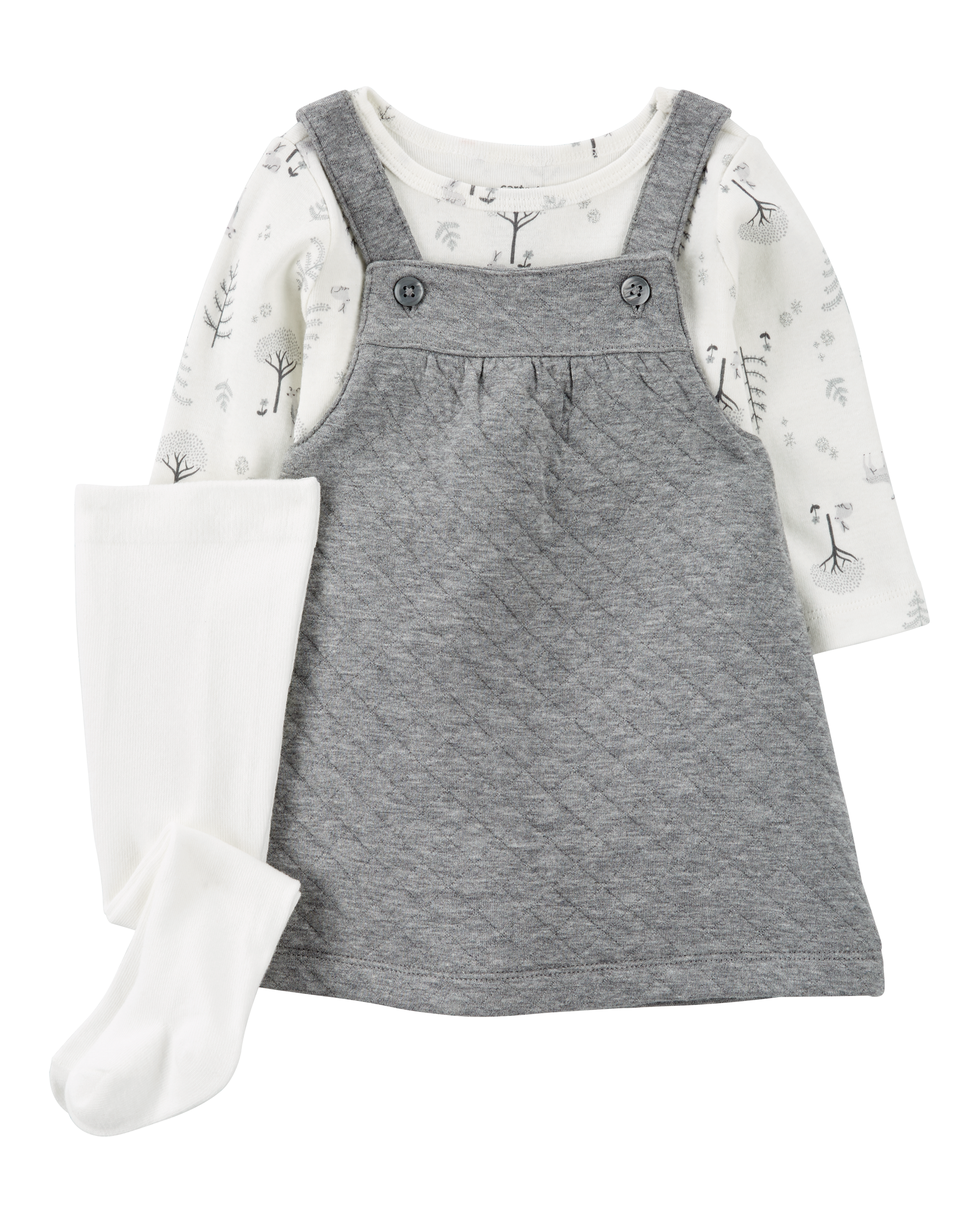 Baby 3-Piece Quilted Jumper & Tights Set