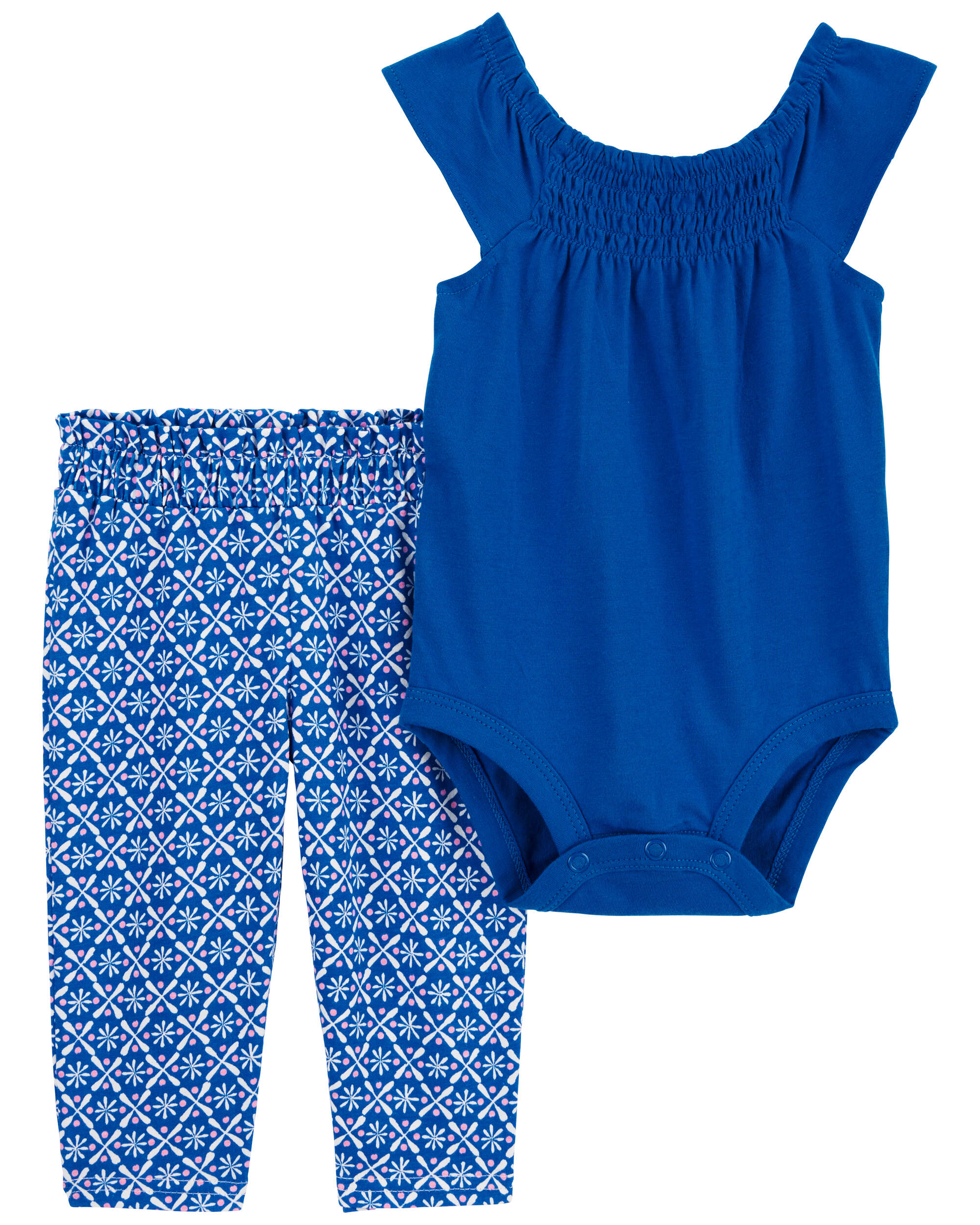 Carters Oshkosh 2-Piece Smocked Bodysuit Pant Set